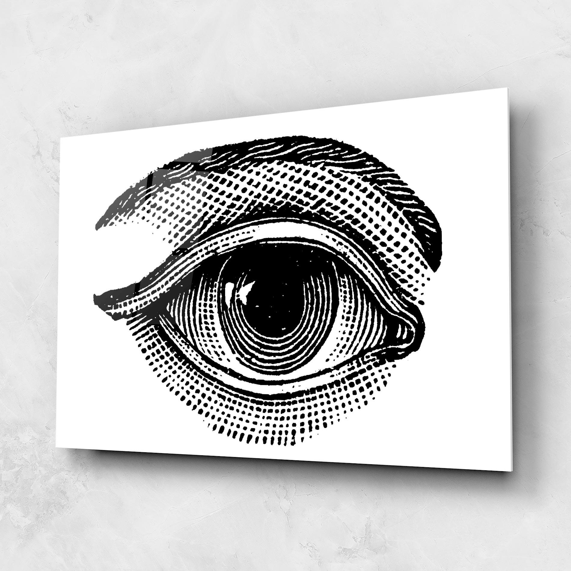 Glasbild Big Eye Drawing mockup 1