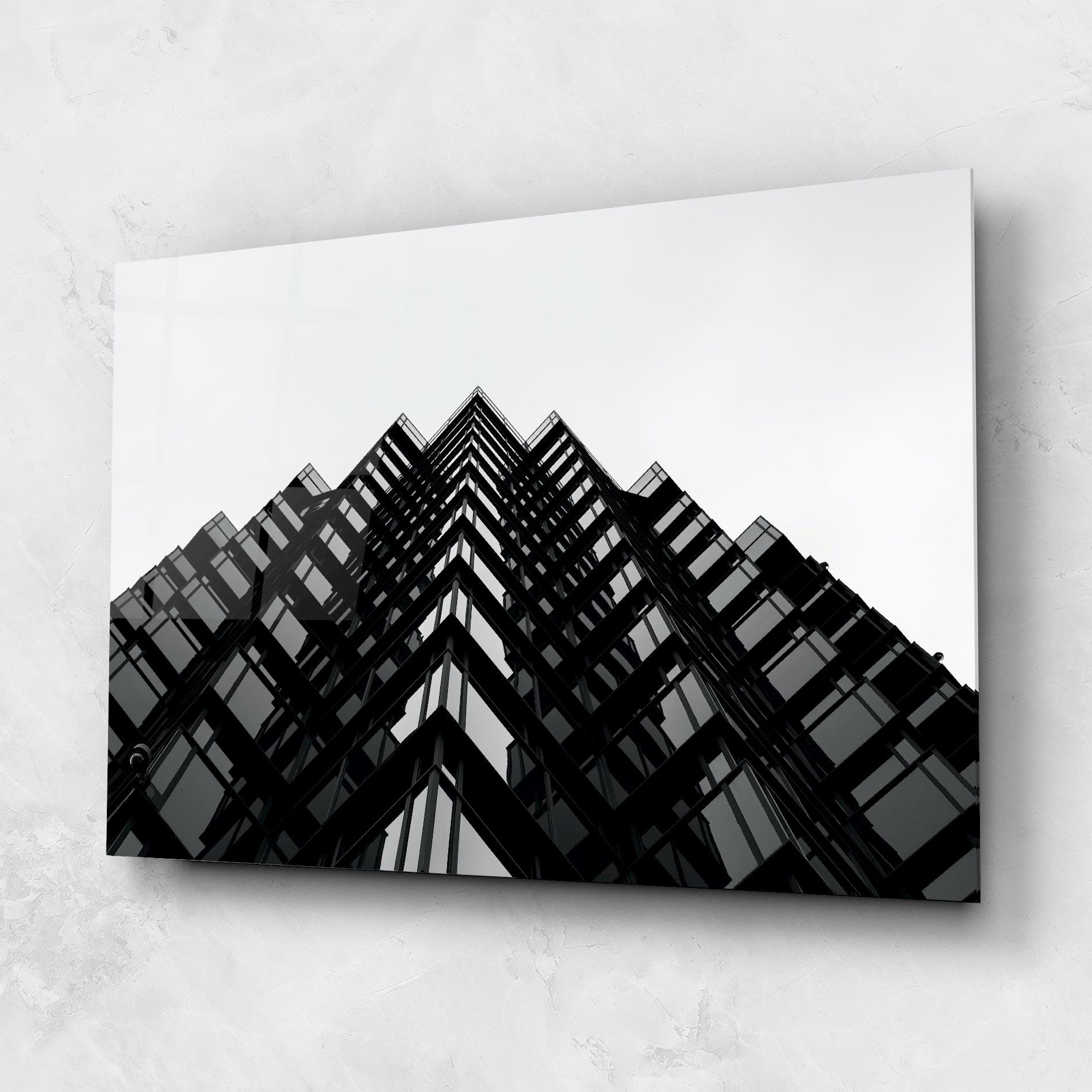 Glasbild Black Building mockup 1