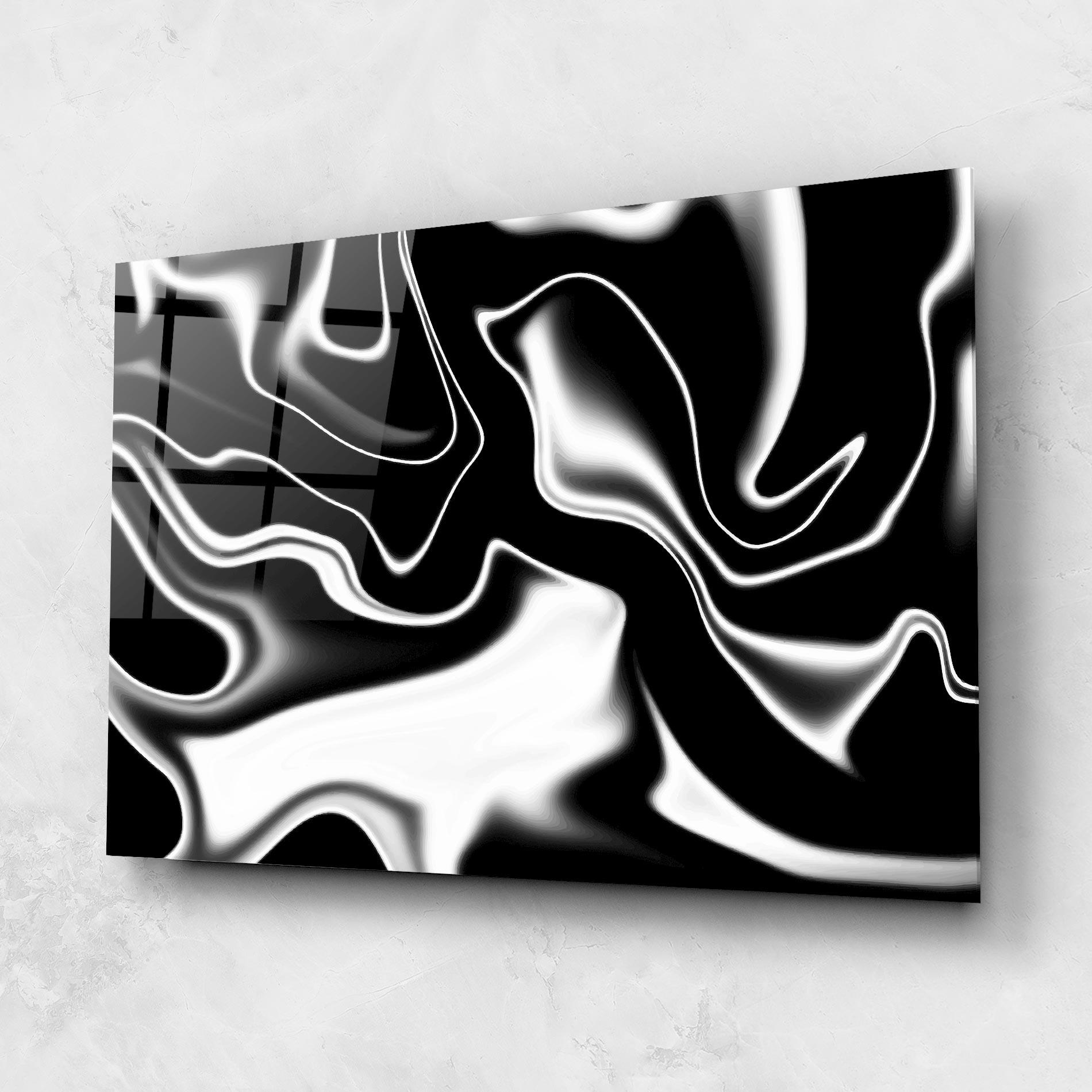 Glasbild Black Metalic Art mockup 1