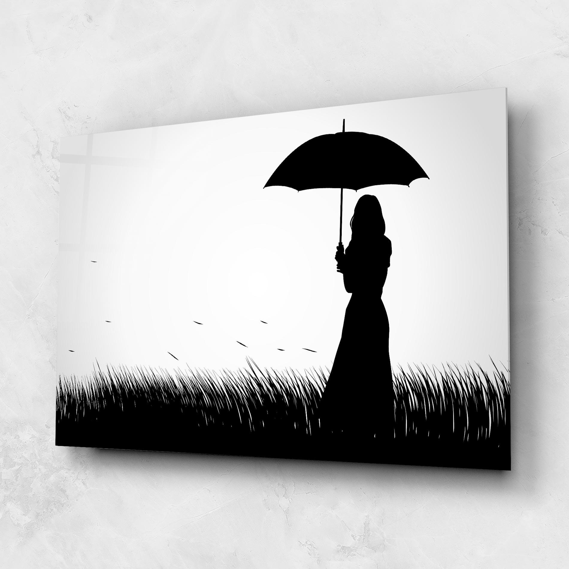 Glasbild Black Umbrella mockup 1