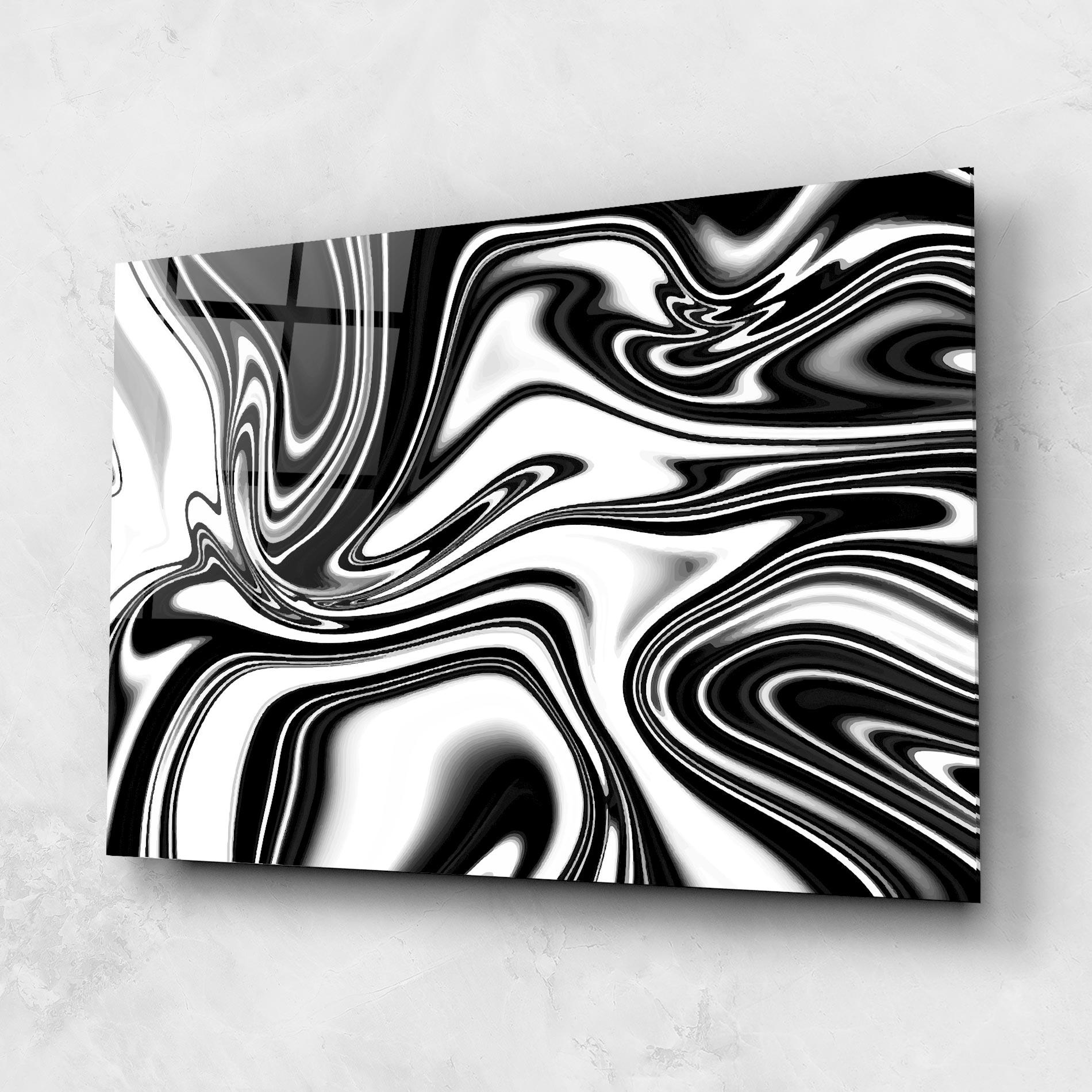 Glasbild Black White Liquid mockup 1