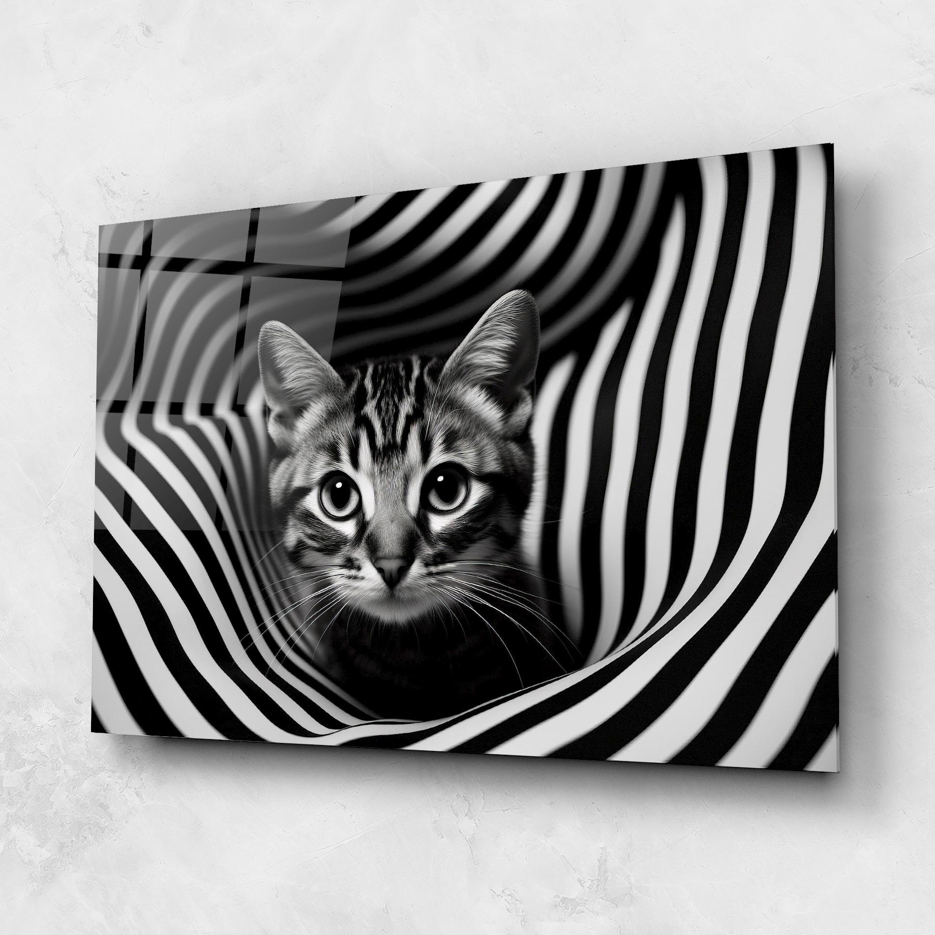 Glasbild Closeup Cat Portrait mockup 1
