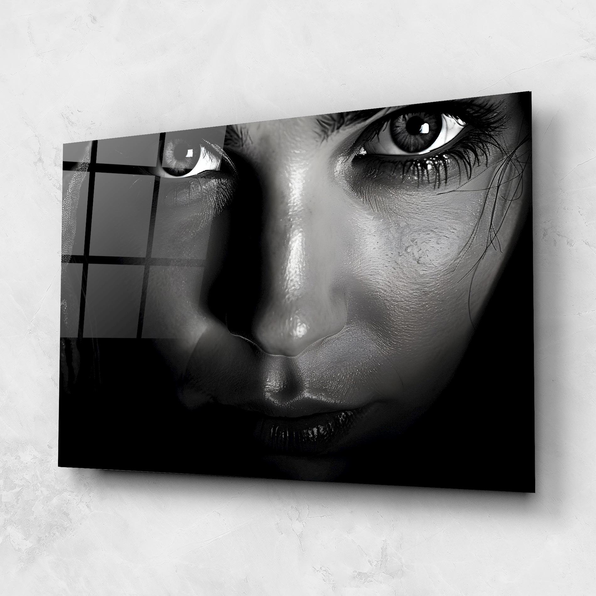 Glasbild Closeup Portrait mockup 1