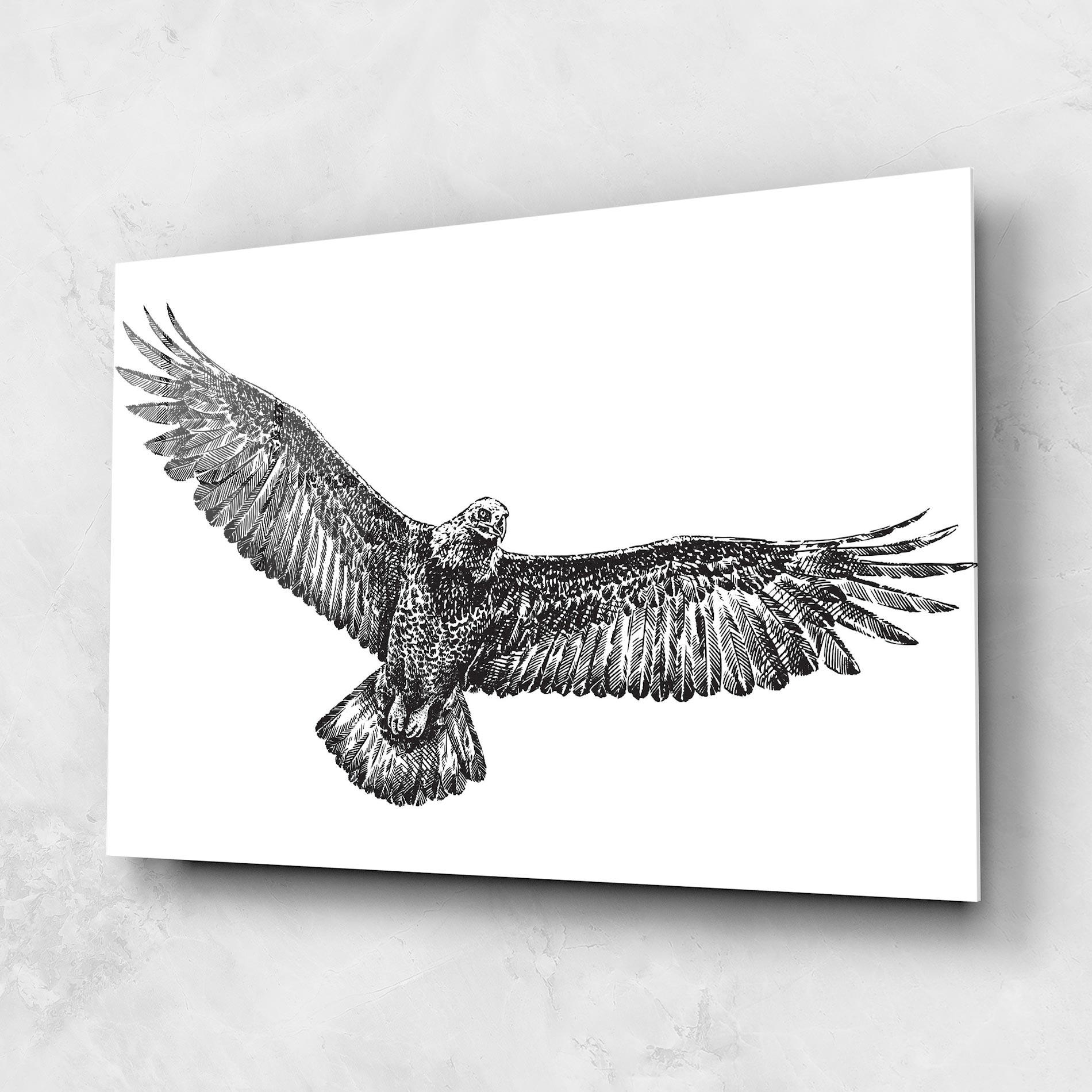 Glasbild Eagle Art Line mockup 1