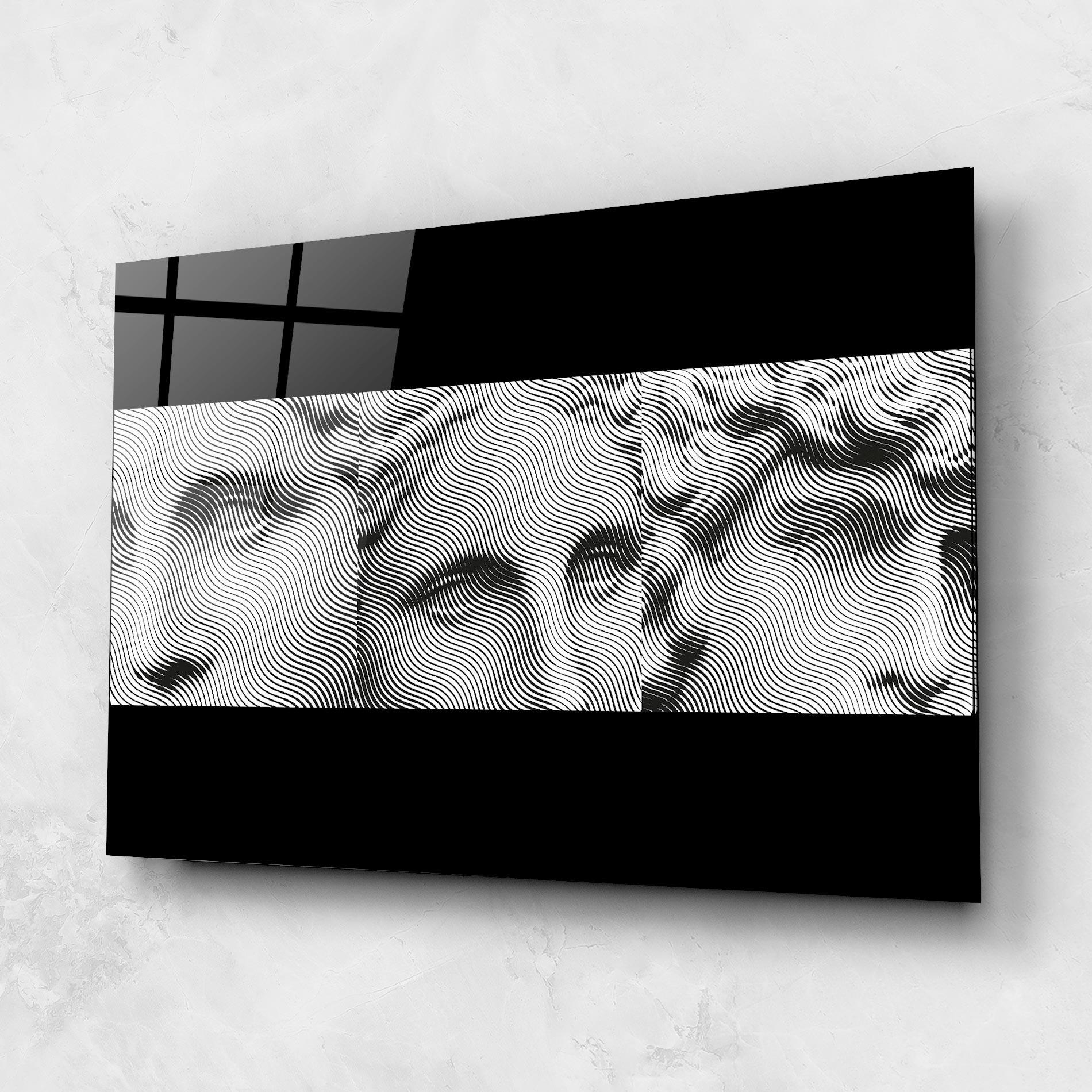 Glasbild Statue Line Faces mockup 1