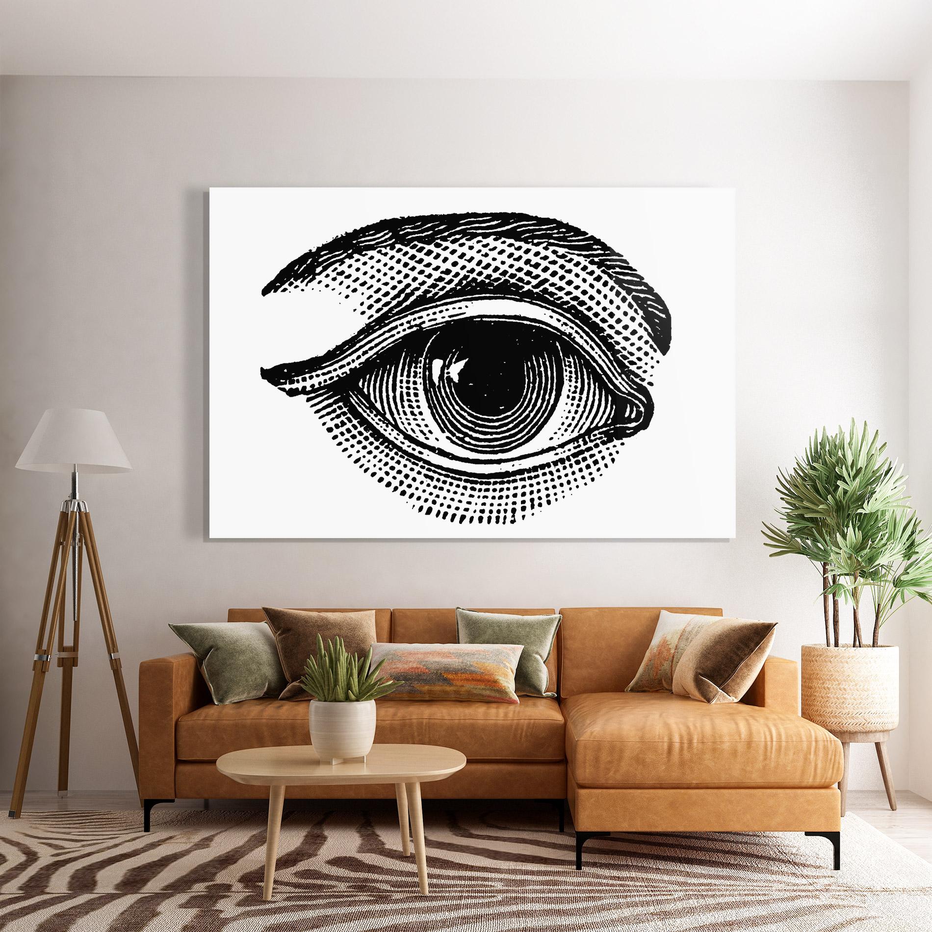 Glasbild Big Eye Drawing mockup 7