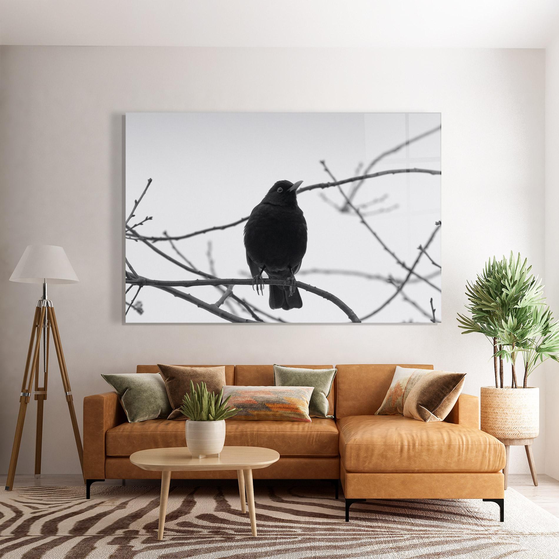 Glasbild Black Bird mockup 7