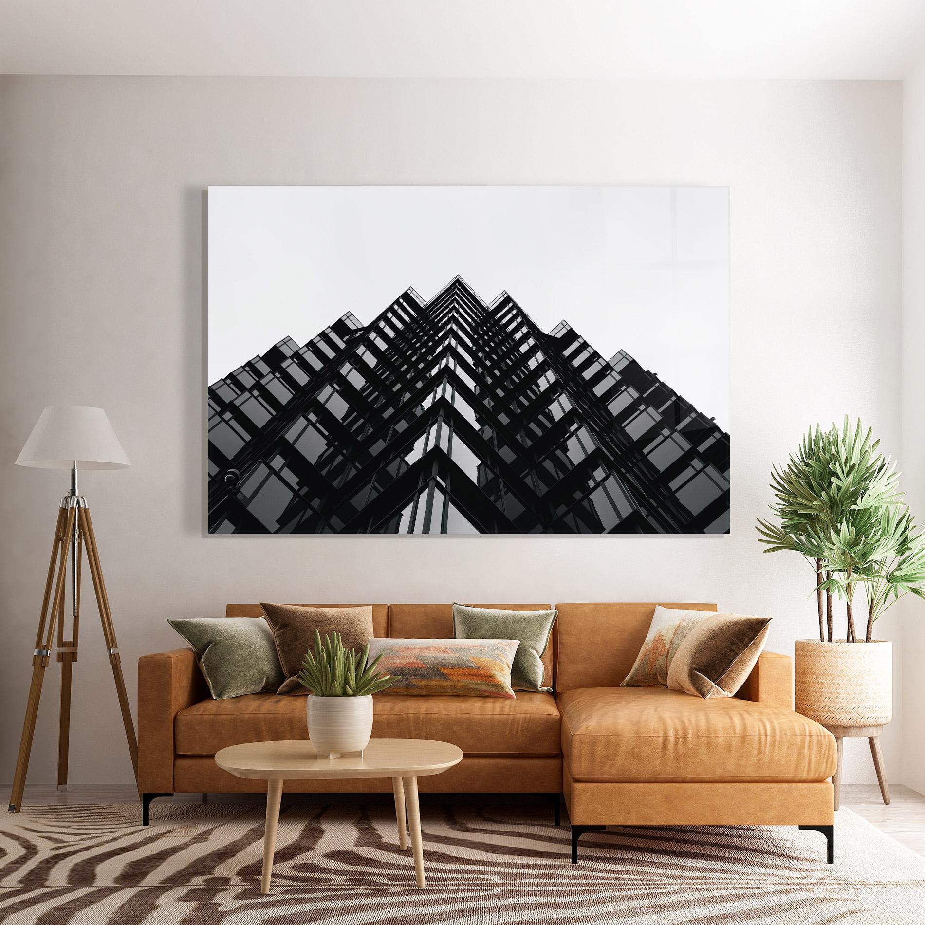 Glasbild Black Building mockup 7