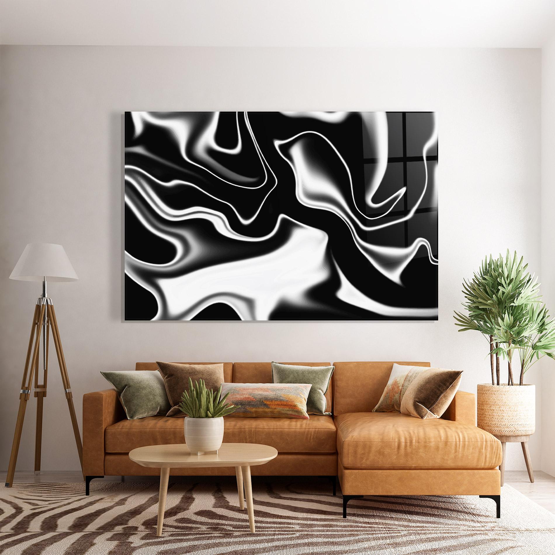 Glasbild Black Metalic Art mockup 7