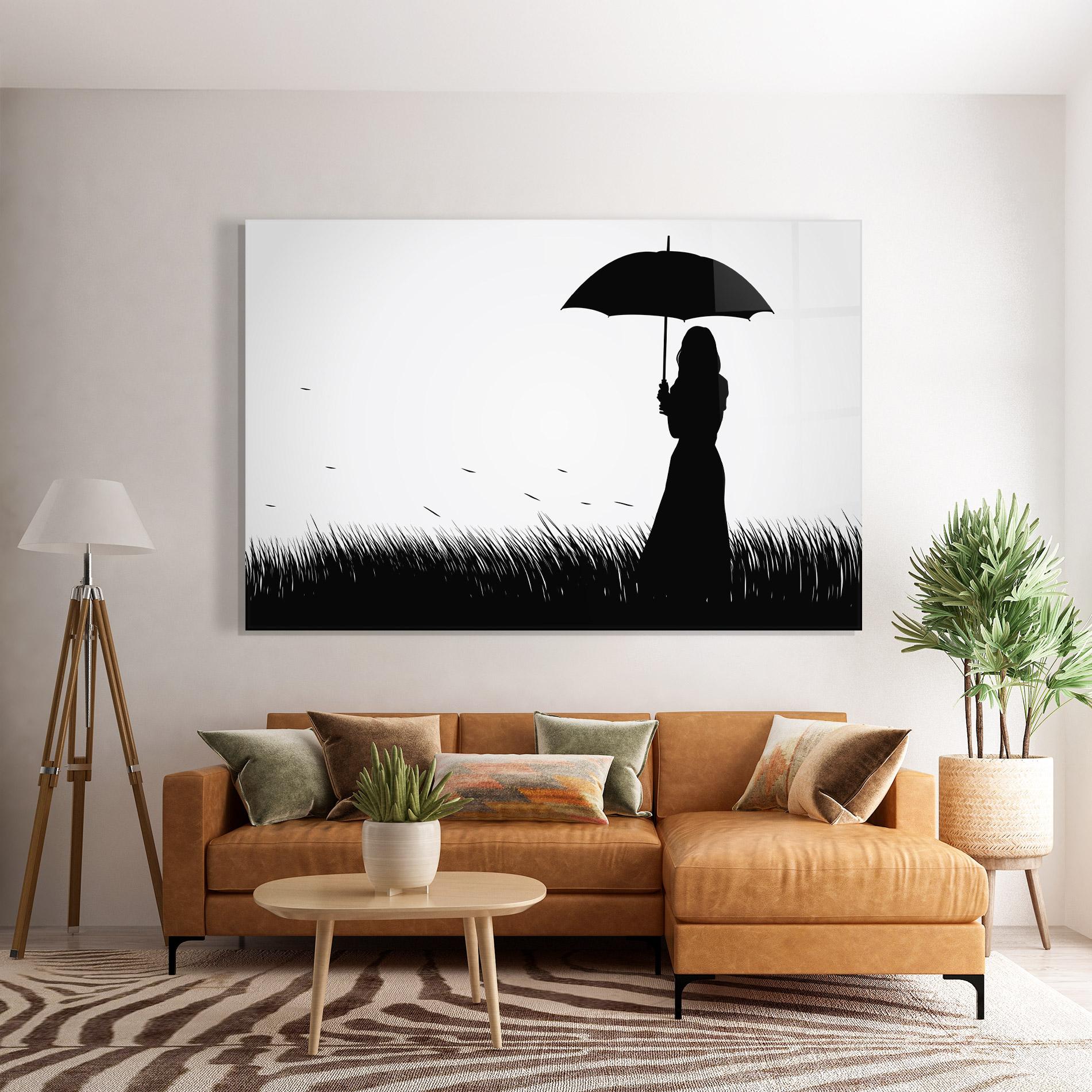 Glasbild Black Umbrella mockup 7