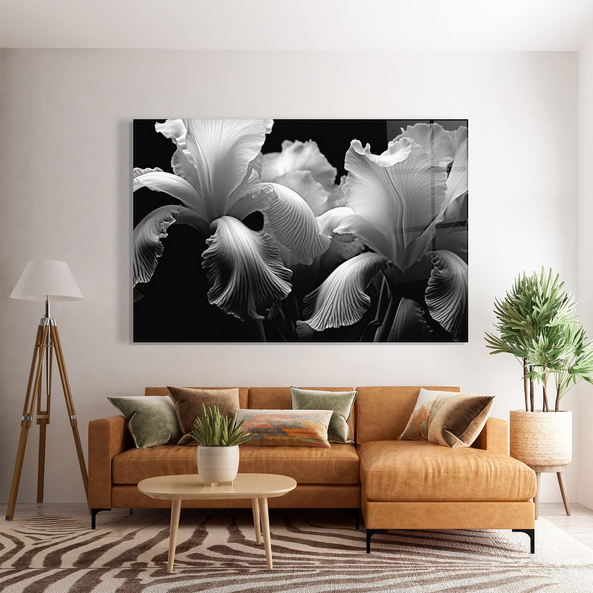 Glasbild Grey Iris Mix mockup 7