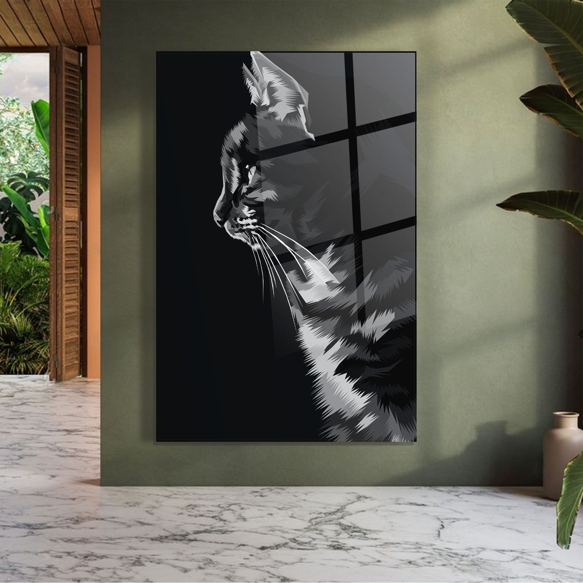 Black Grey Cat mockup 7
