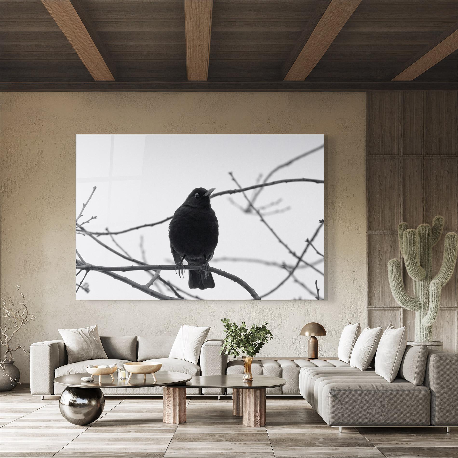 Glasbild Black Bird mockup 8