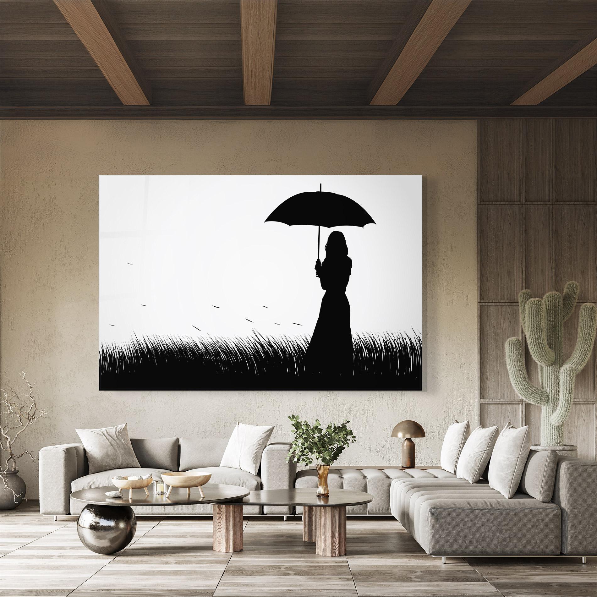 Glasbild Black Umbrella mockup 8