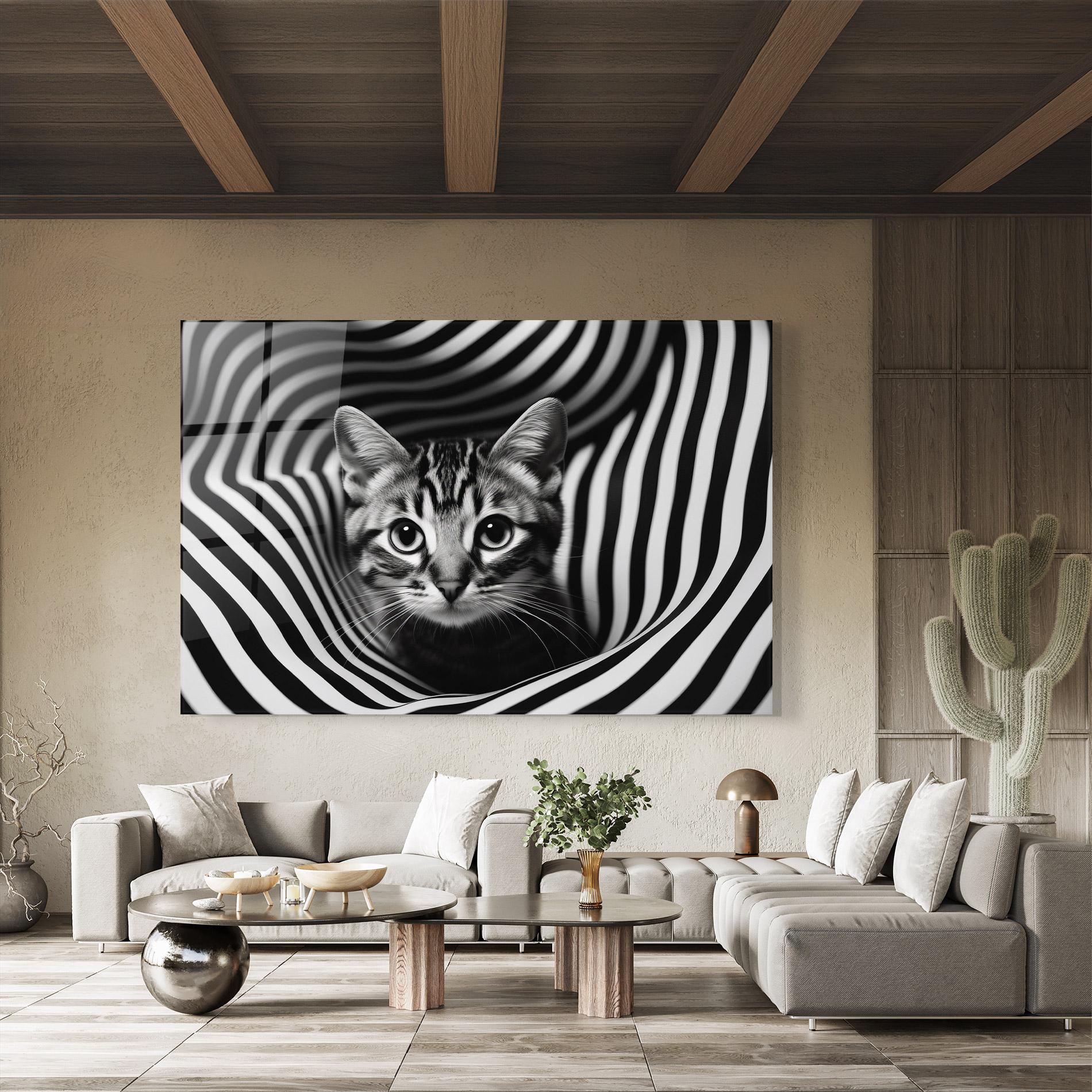 Glasbild Closeup Cat Portrait mockup 8