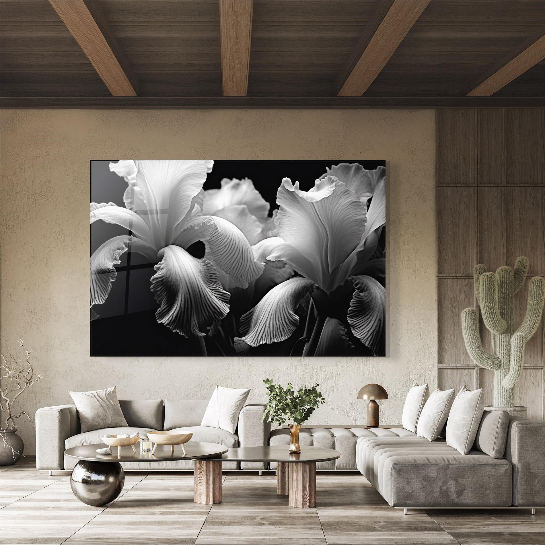 Glasbild Grey Iris Mix mockup 8