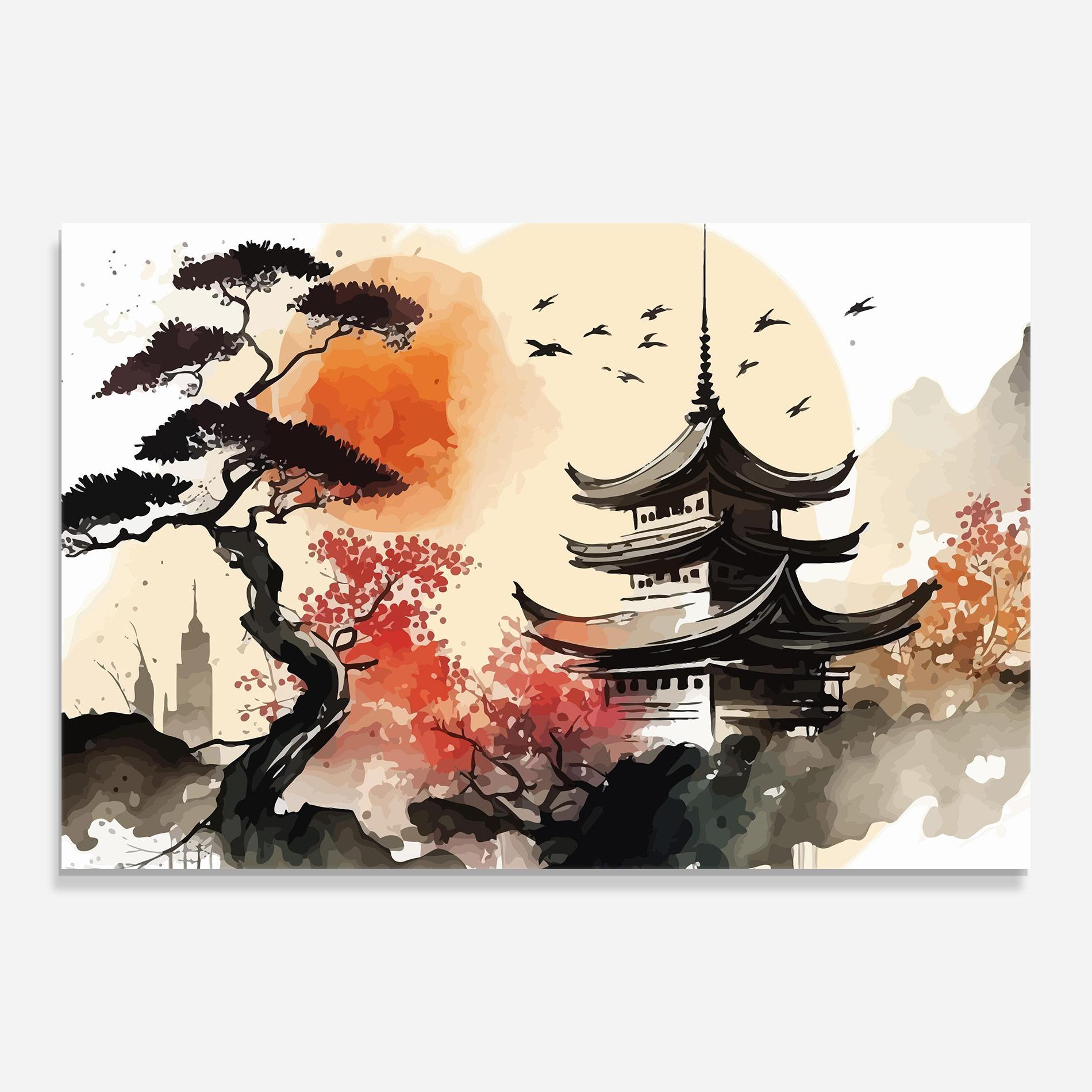 Glasbild Asiatic Beautiful View mockup 0