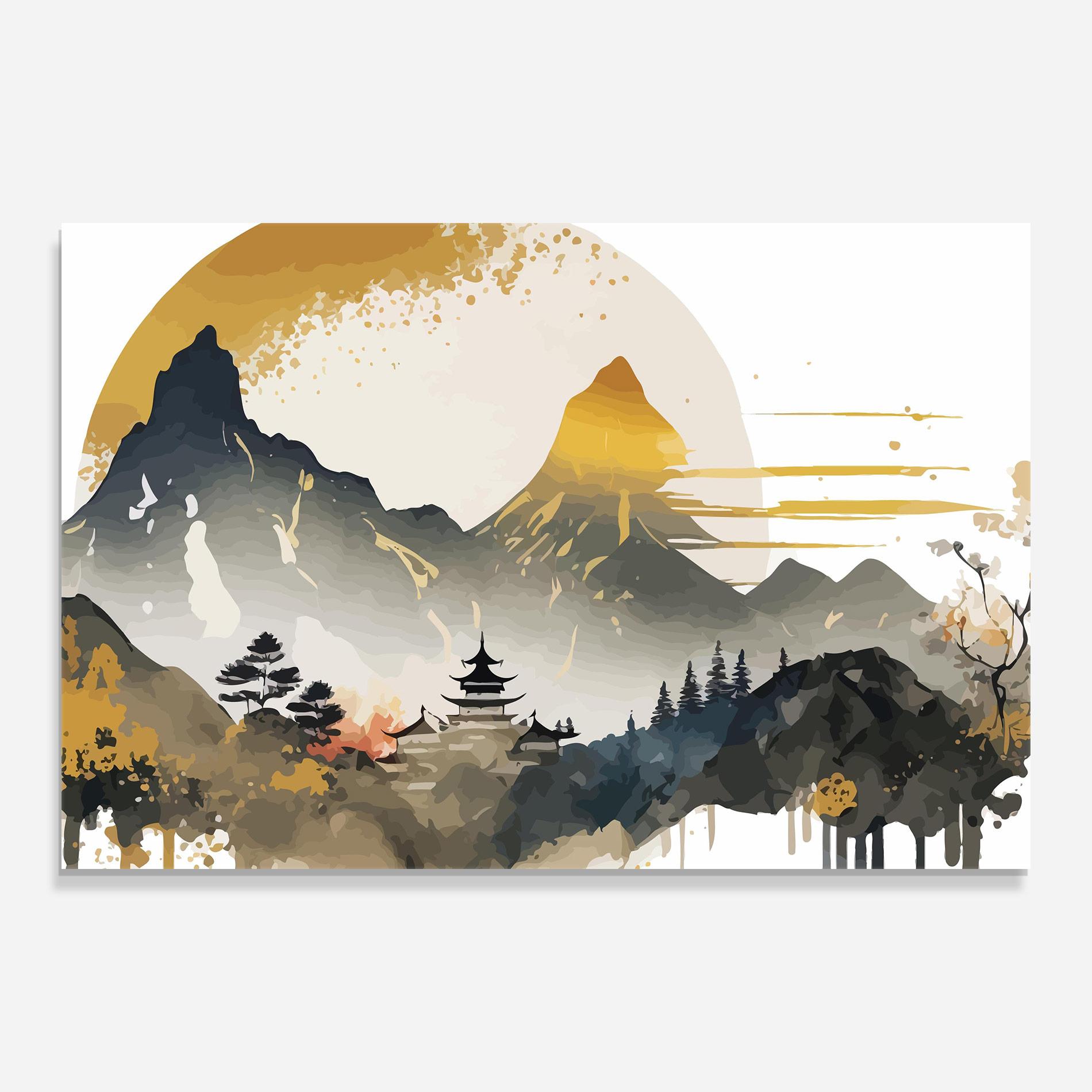 Glasbild Asiatic Gold Cream mockup 0