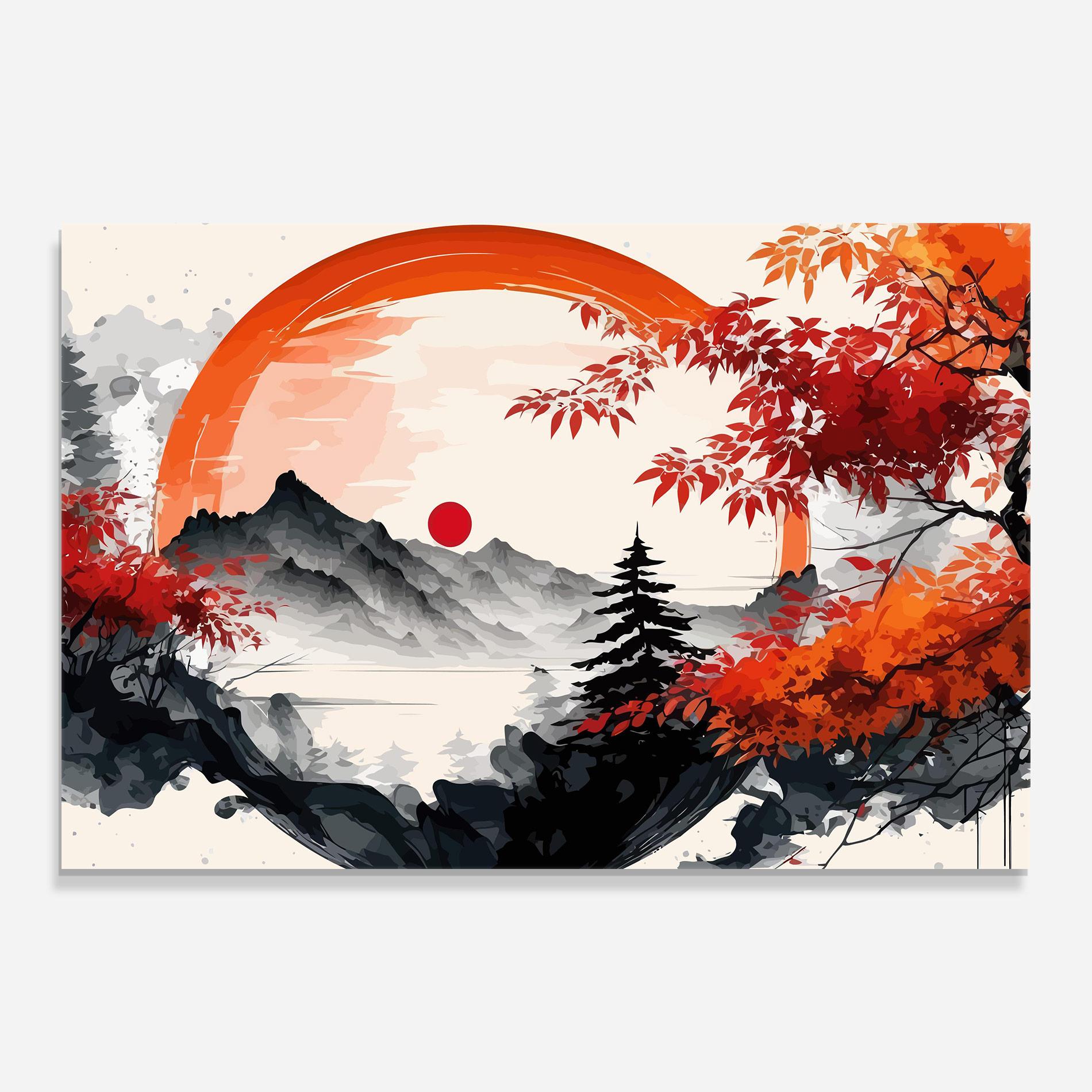 Glasbild Asiatic Grey Montain mockup 0