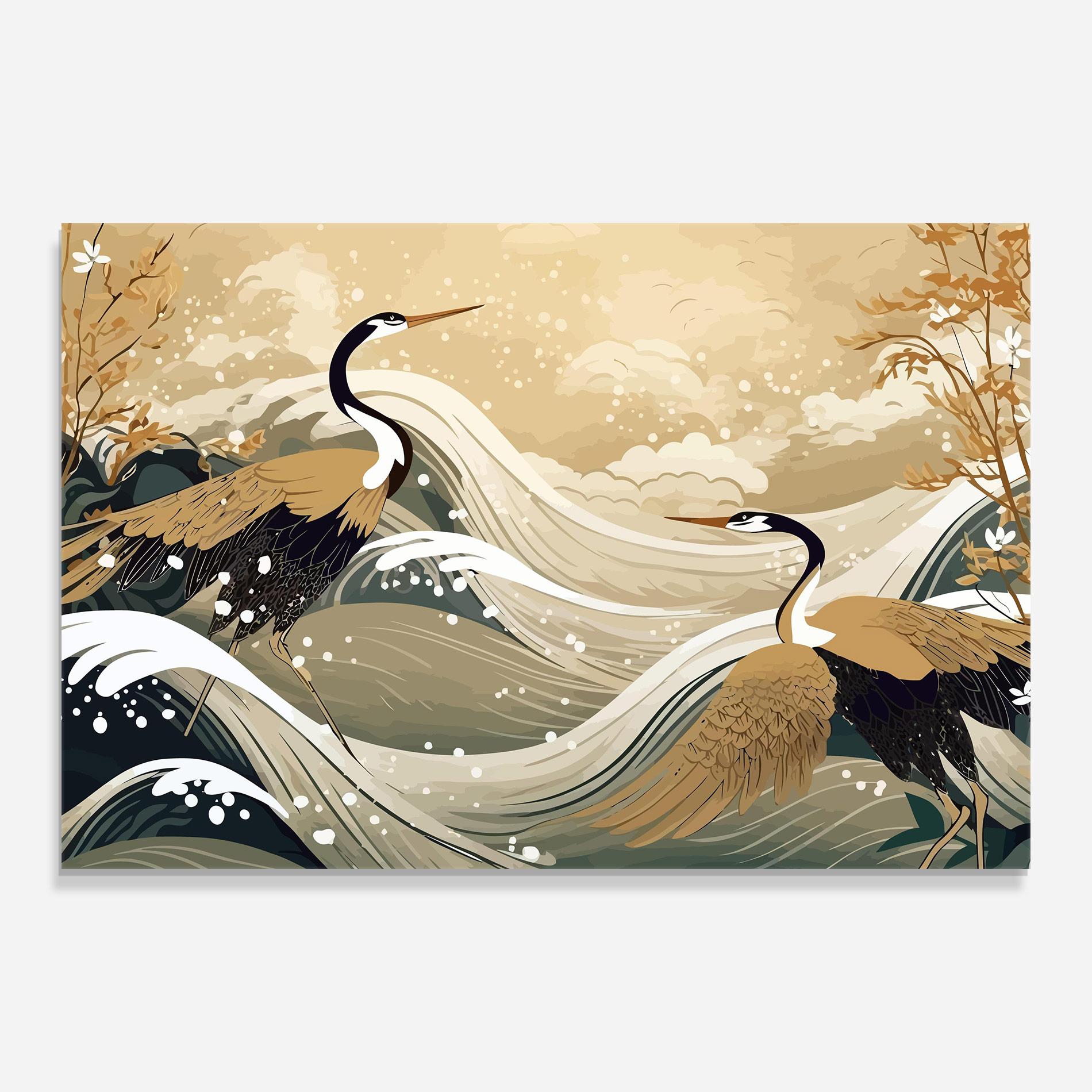 Glasbild Asiatic Snow Bird mockup 0