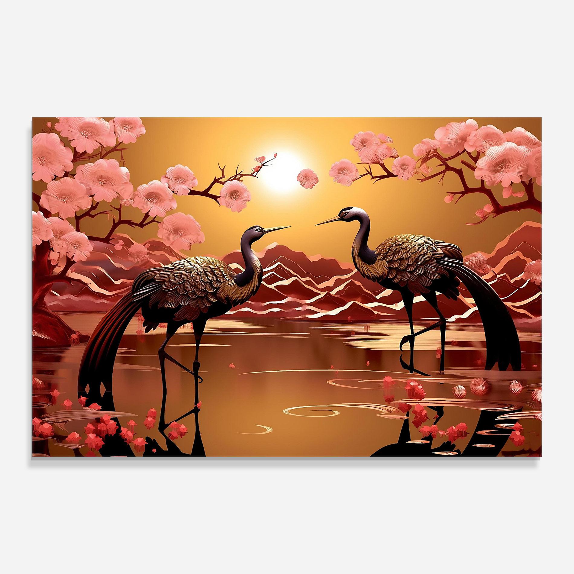Glasbild Chinese Birds mockup 0