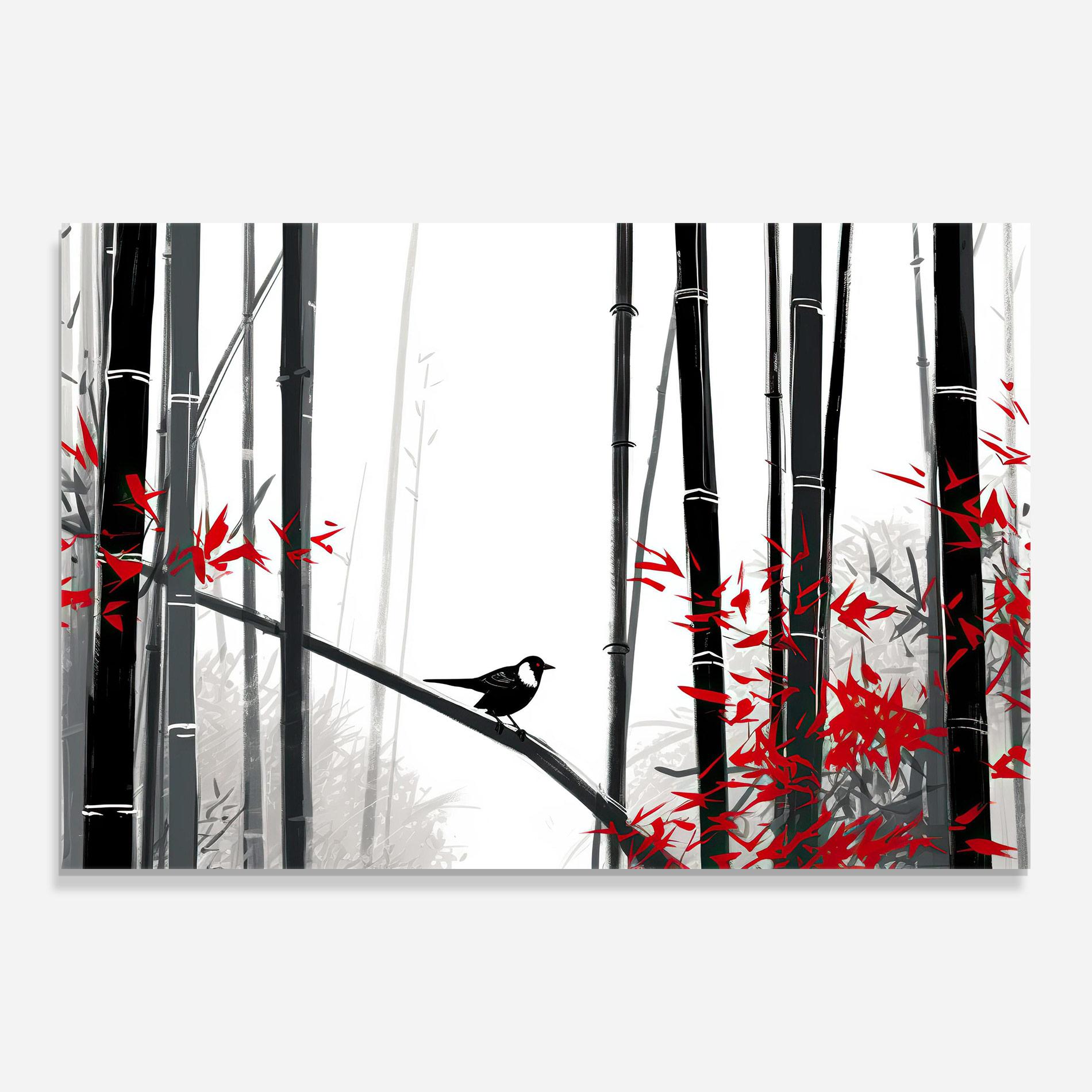 Glasbild Chinese Red Leafs mockup 0