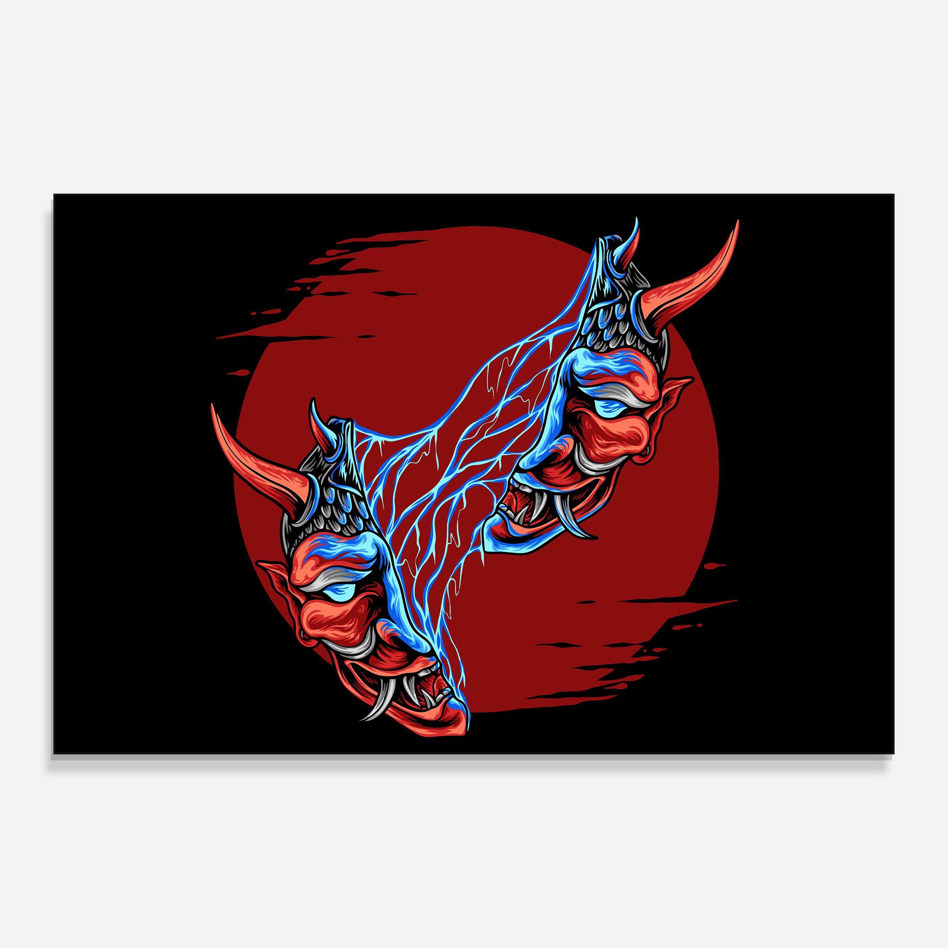 Glasbild Japanese Mask mockup 0