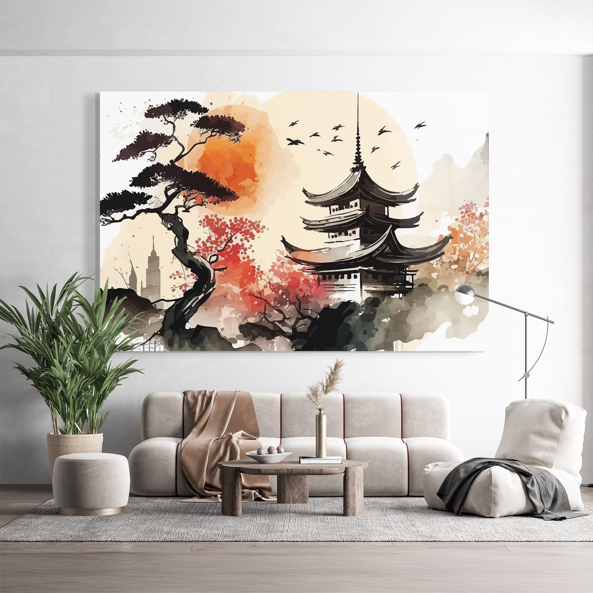 Glasbild Asiatic Beautiful View mockup 9