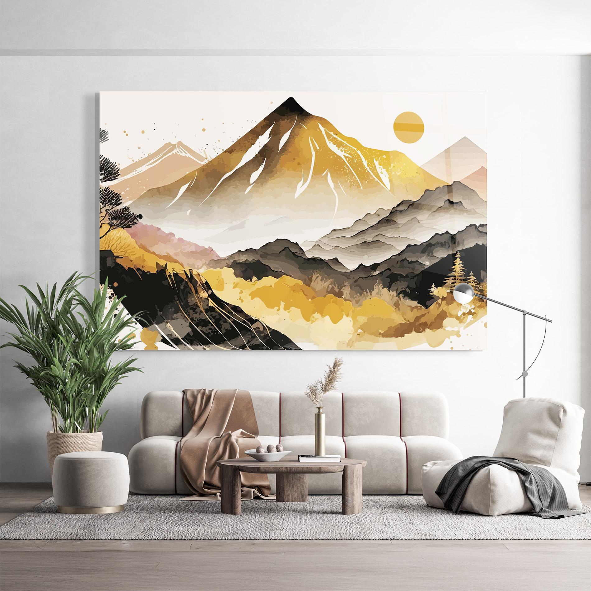 Glasbild Asiatic Gold Mountain mockup 9