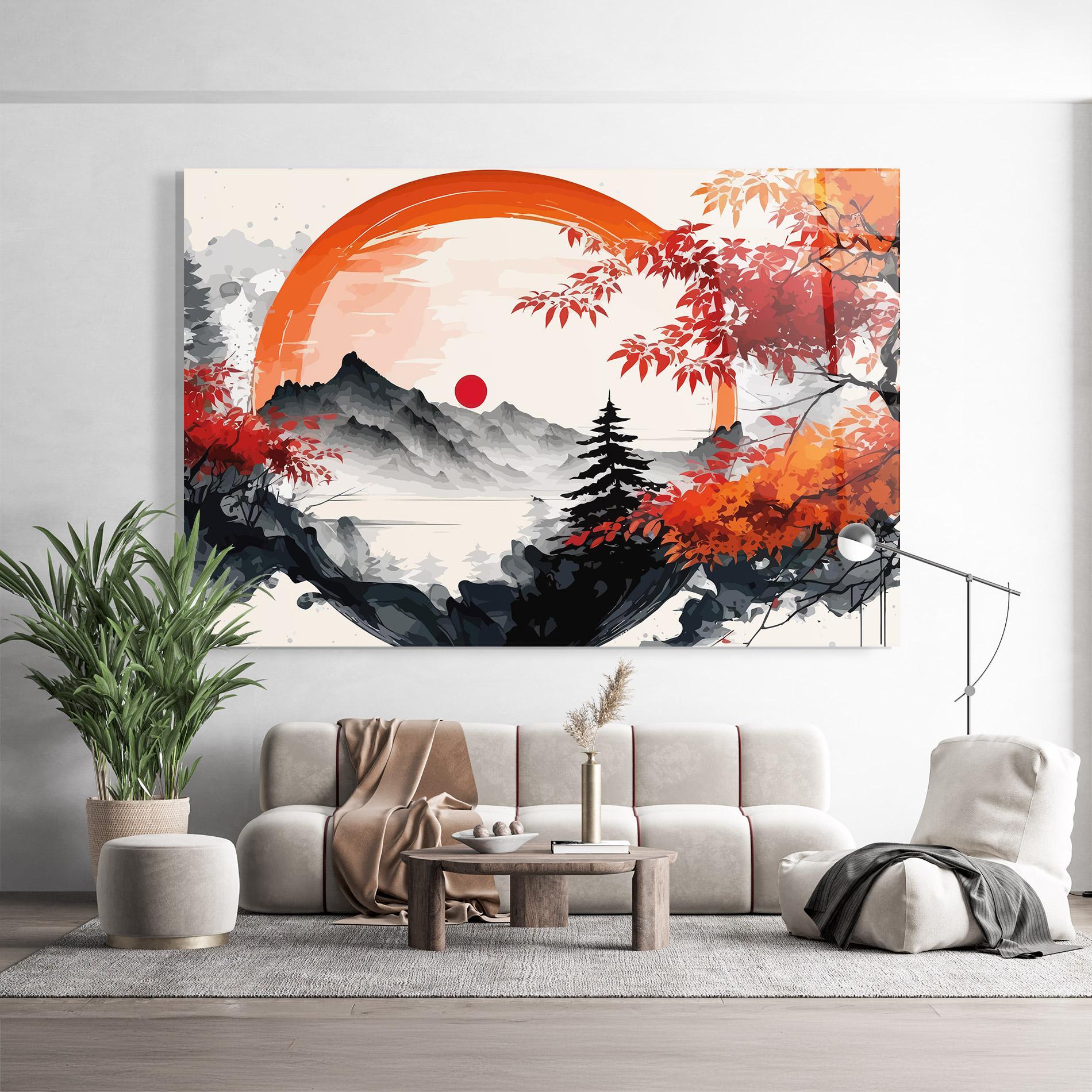 Glasbild Asiatic Grey Montain mockup 9