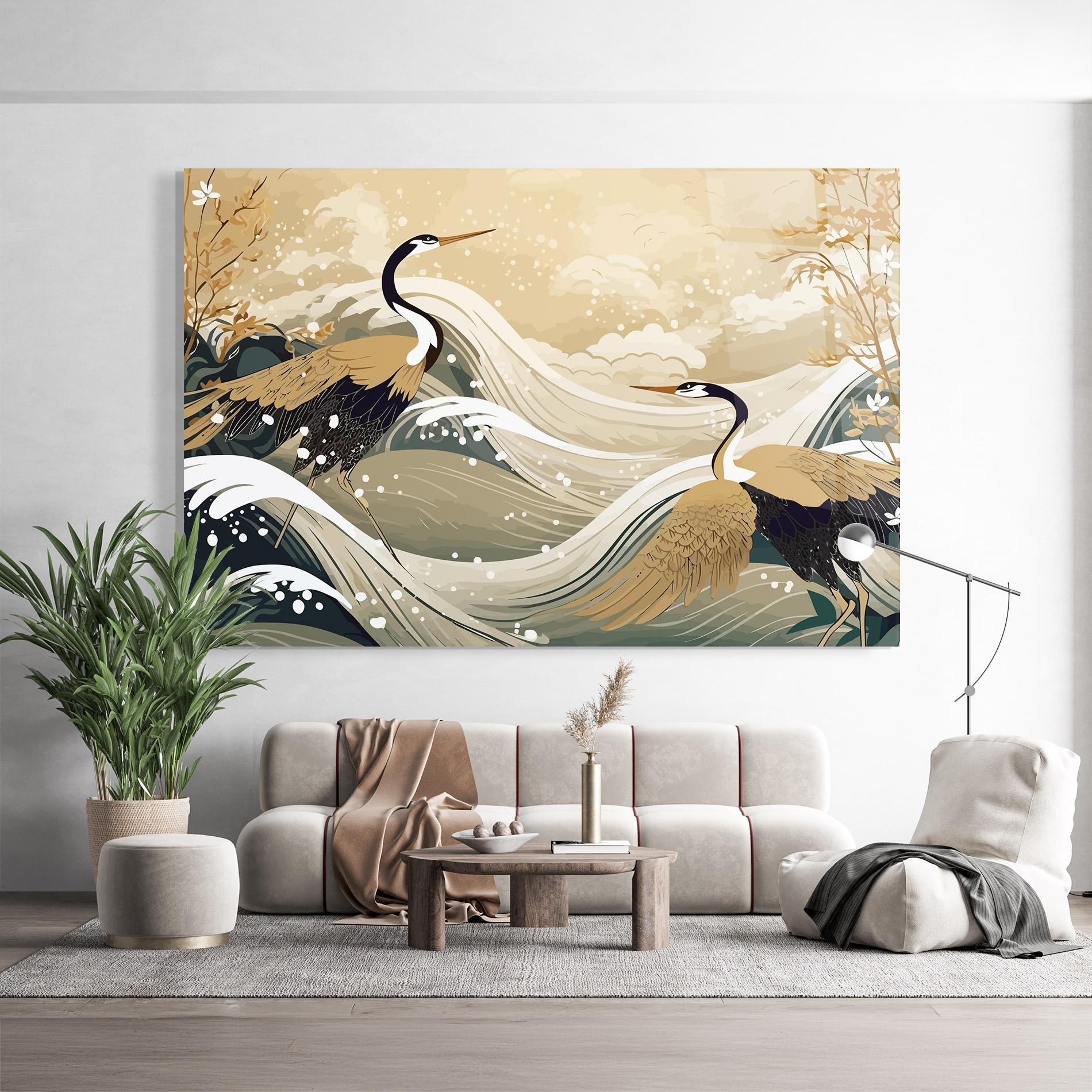 Glasbild Asiatic Snow Bird mockup 9