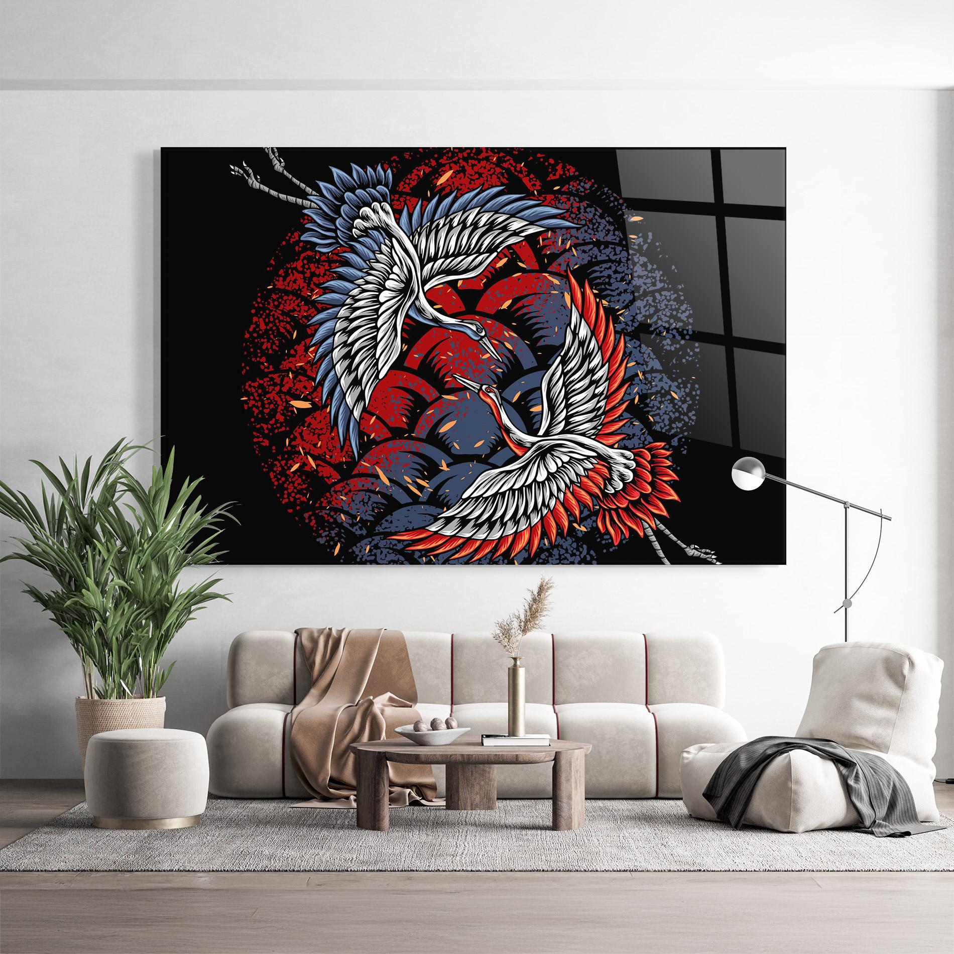 Glasbild Battlecranes mockup 9