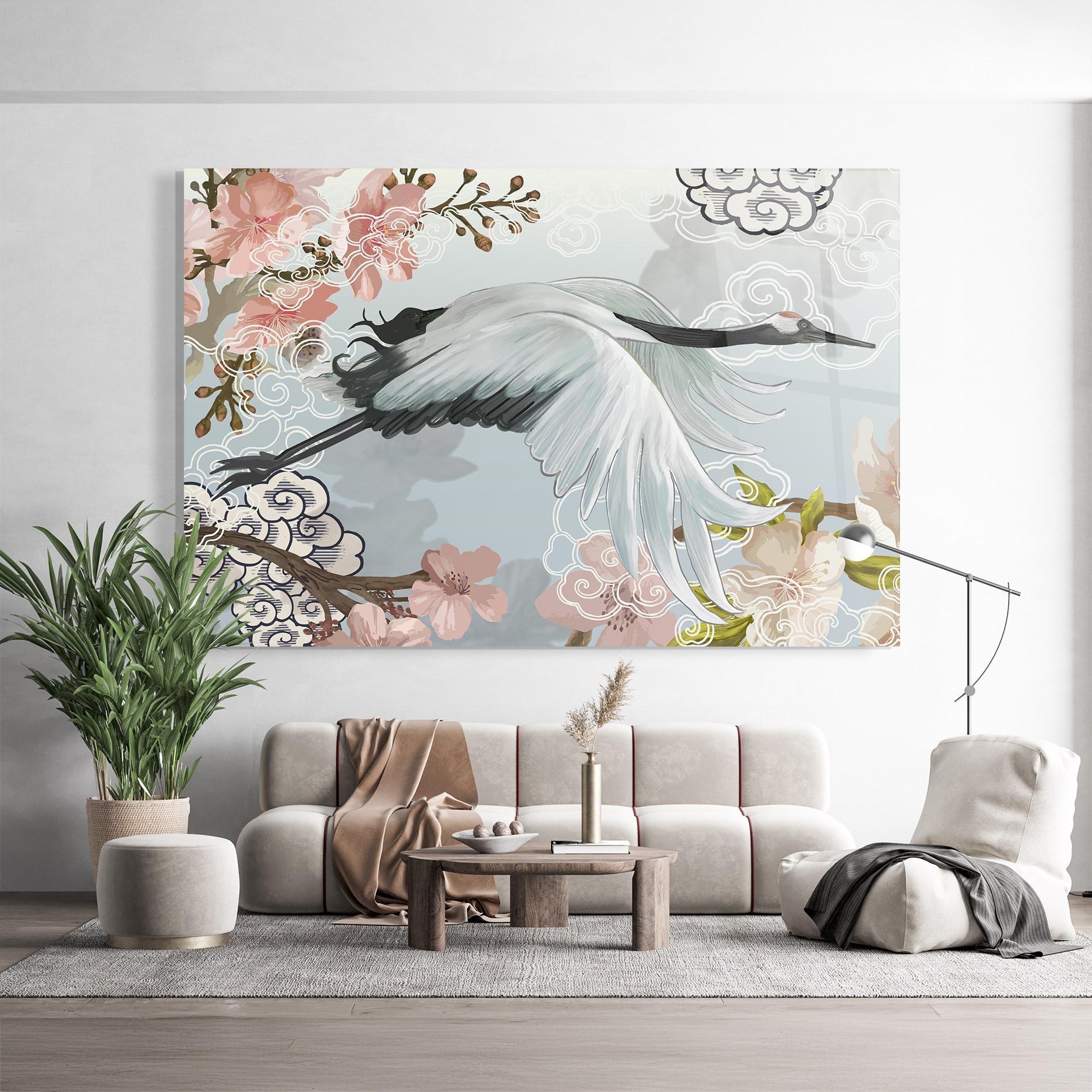 Glasbild Beautiful Asiatic Bird mockup 9