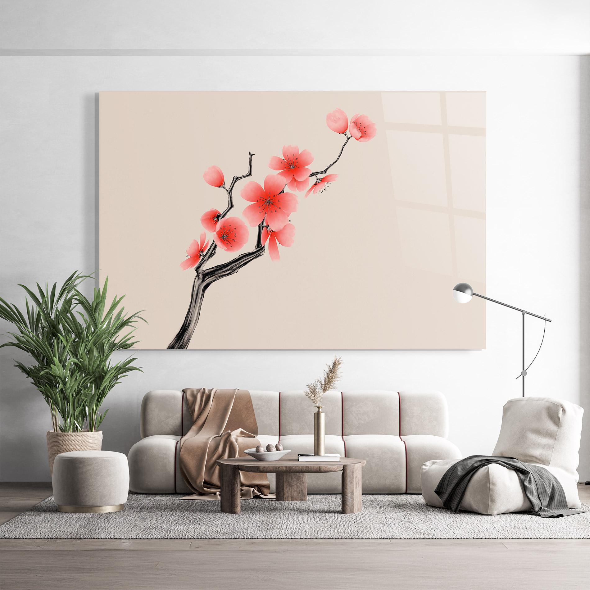 Glasbild Chinese Plum Blossom mockup 9