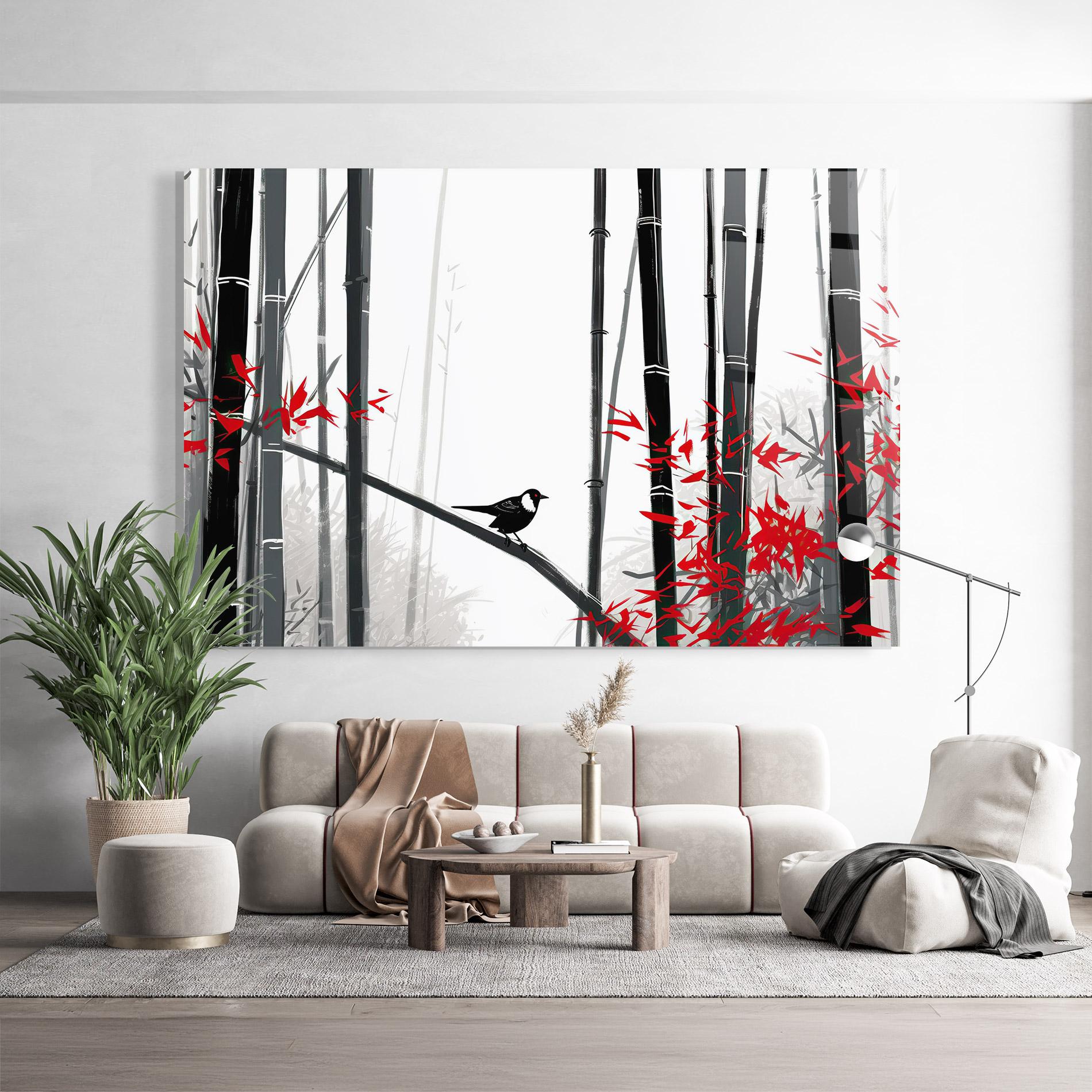 Glasbild Chinese Red Leafs mockup 9