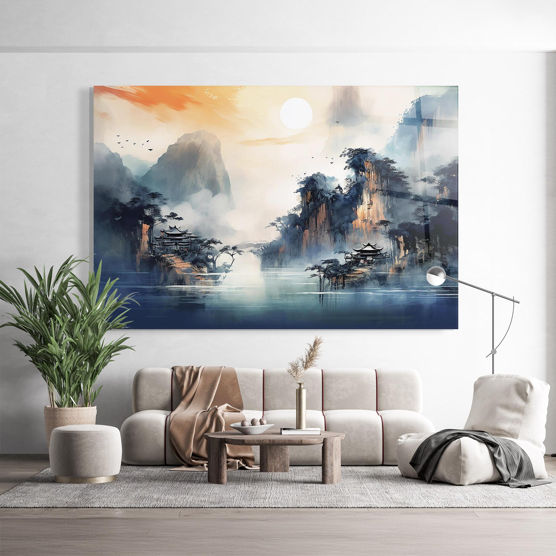 Glasbild Fog Houses mockup 9