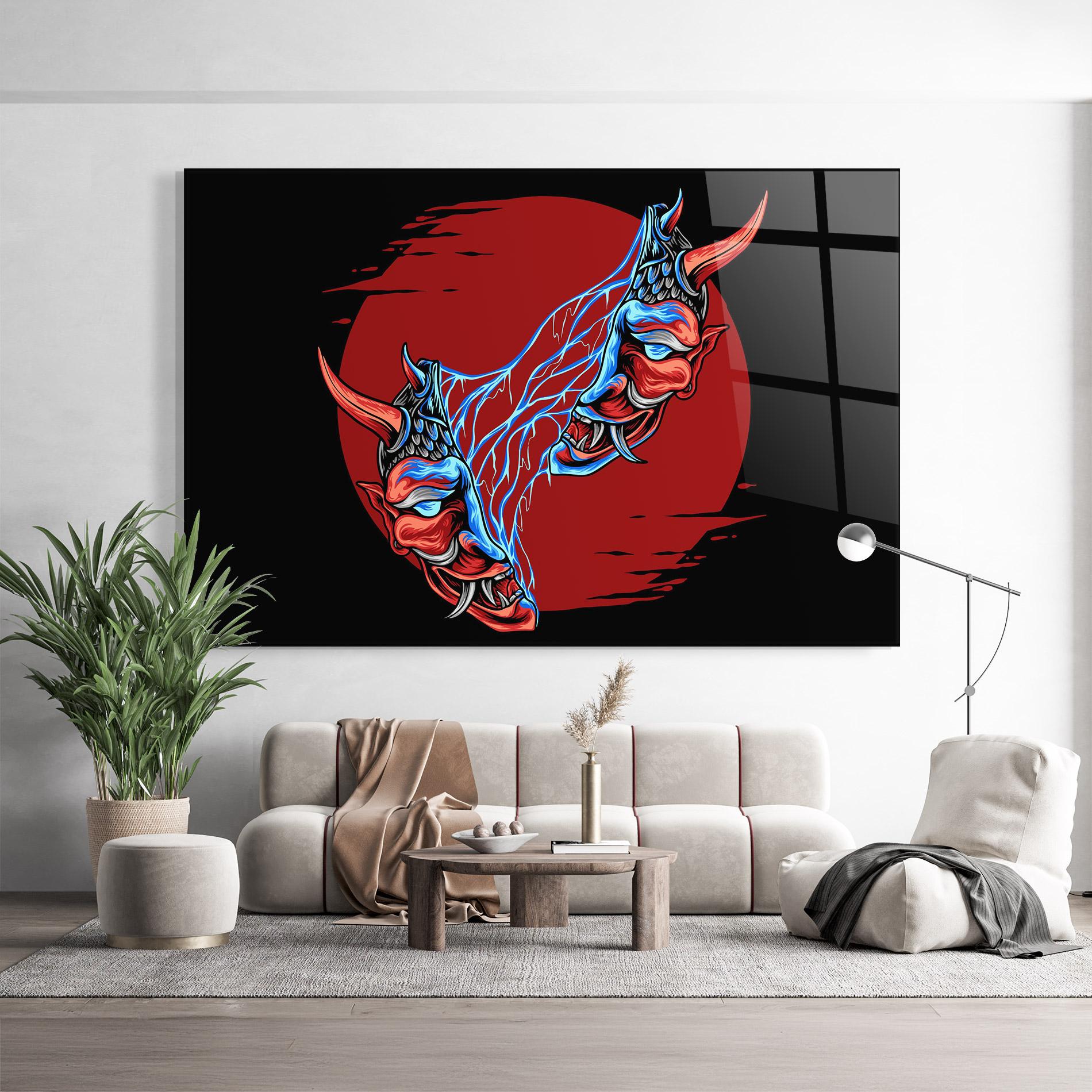 Glasbild Japanese Mask mockup 9