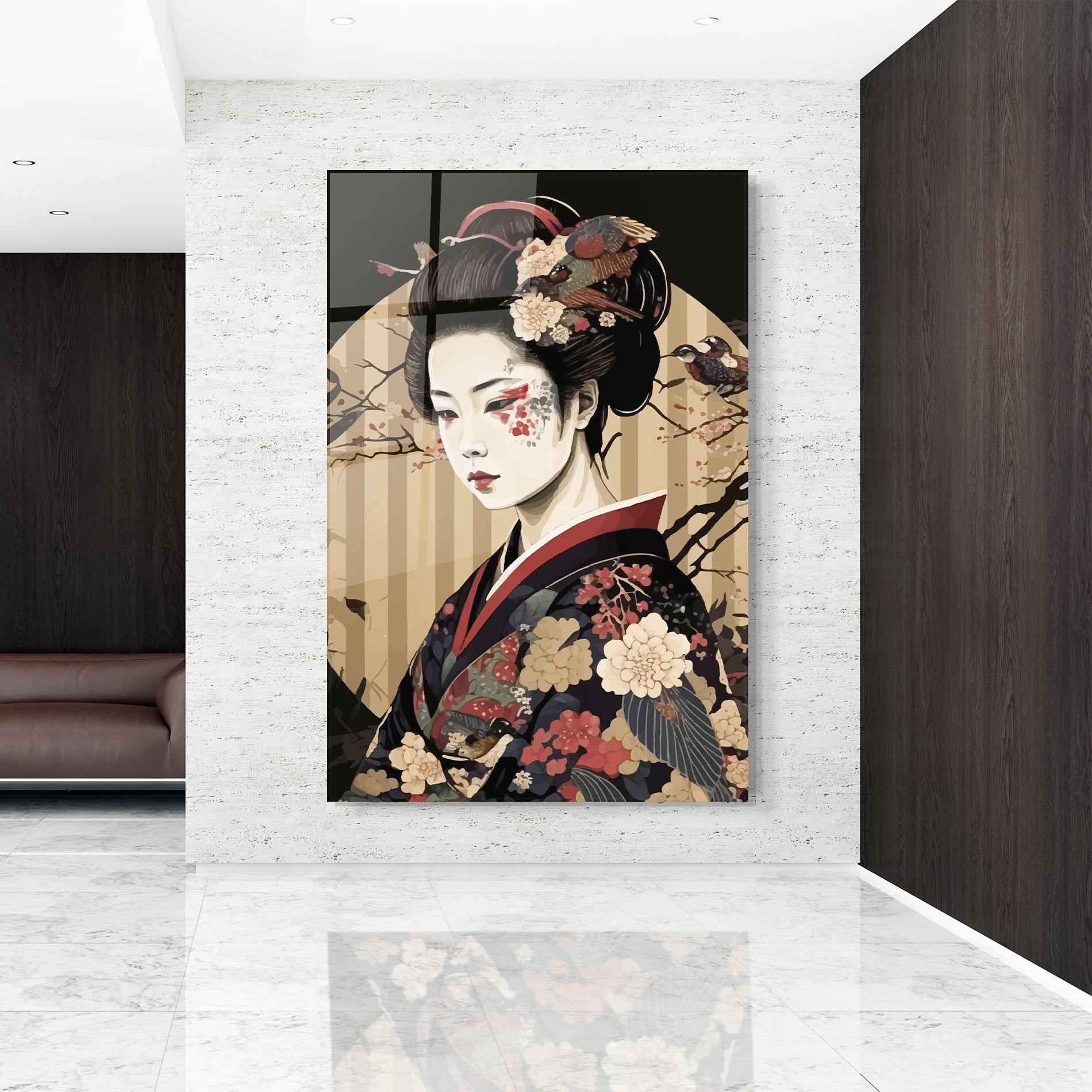 Glasbild Asiatic Lady mockup 9