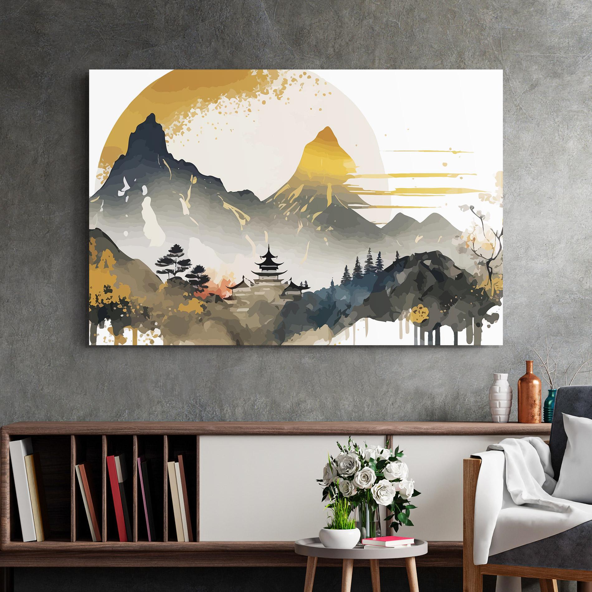 Glasbild Asiatic Gold Cream mockup 2