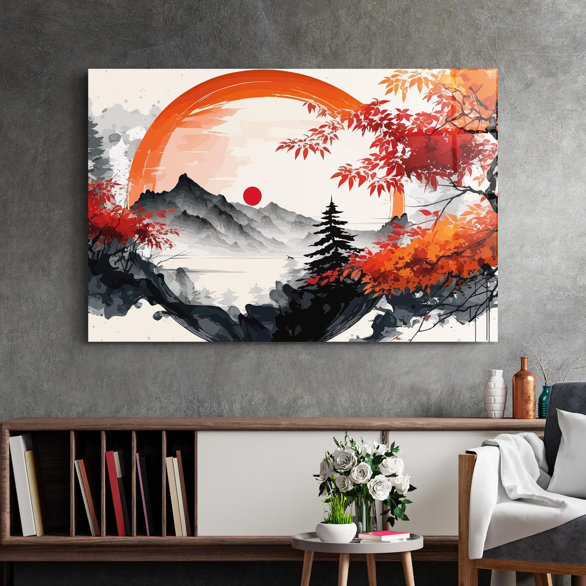 Glasbild Asiatic Grey Montain mockup 2