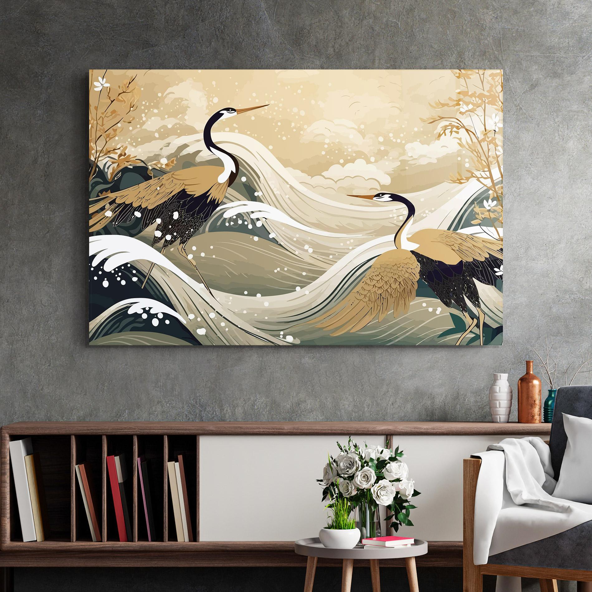 Glasbild Asiatic Snow Bird mockup 2