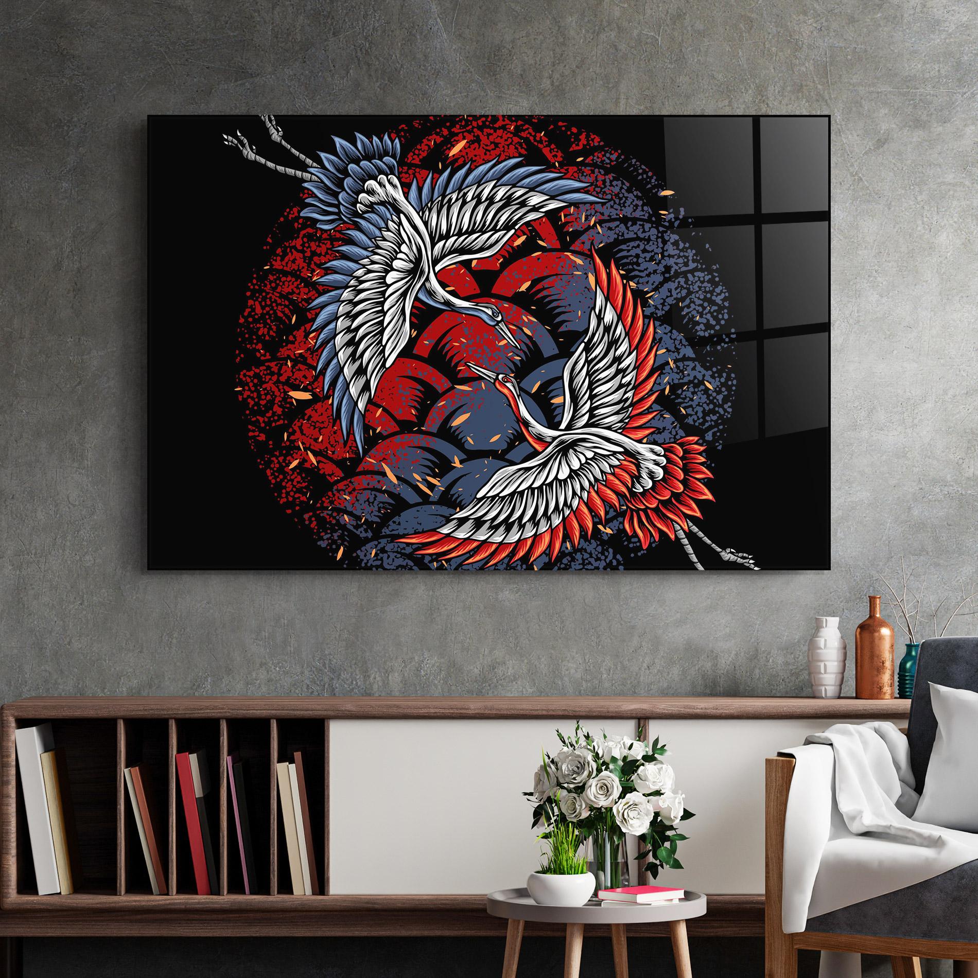 Glasbild Battlecranes mockup 2