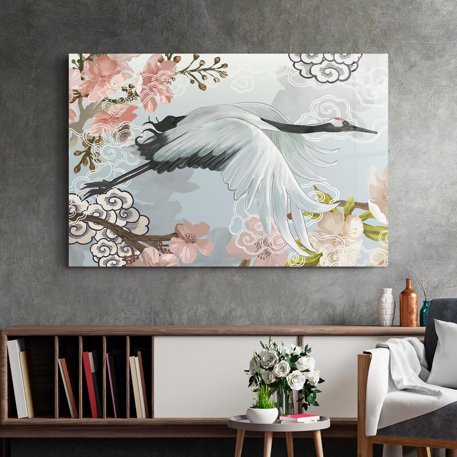 Glasbild Beautiful Asiatic Bird mockup 2