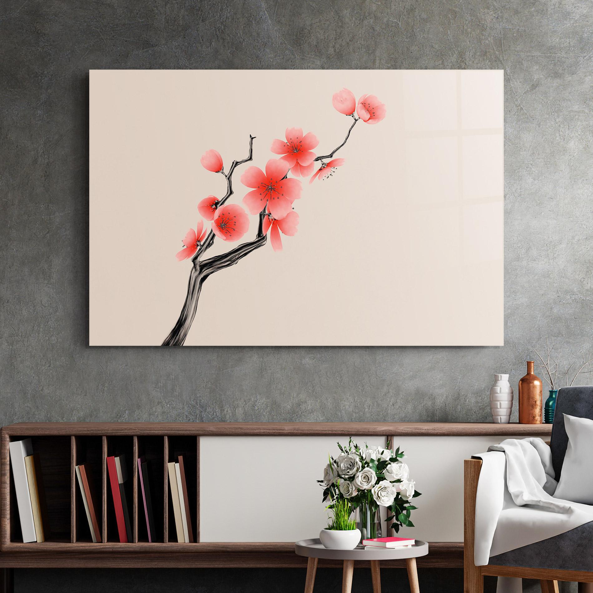 Glasbild Chinese Plum Blossom mockup 2