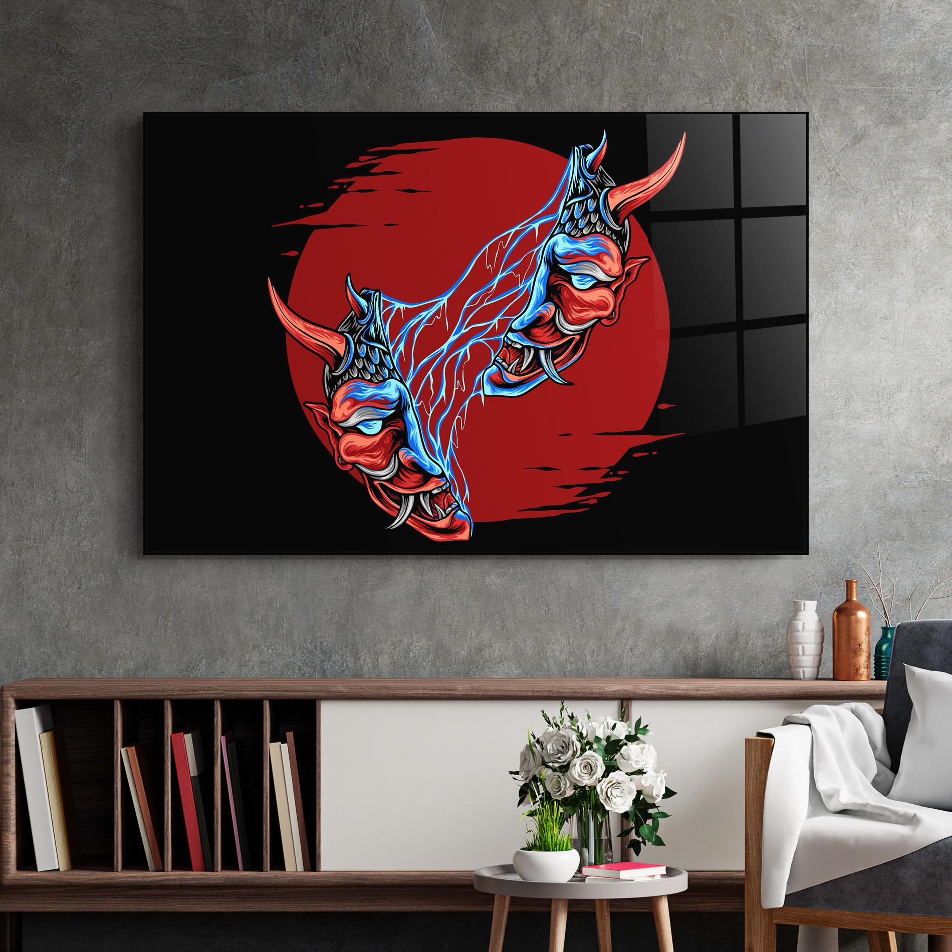 Glasbild Japanese Mask mockup 2