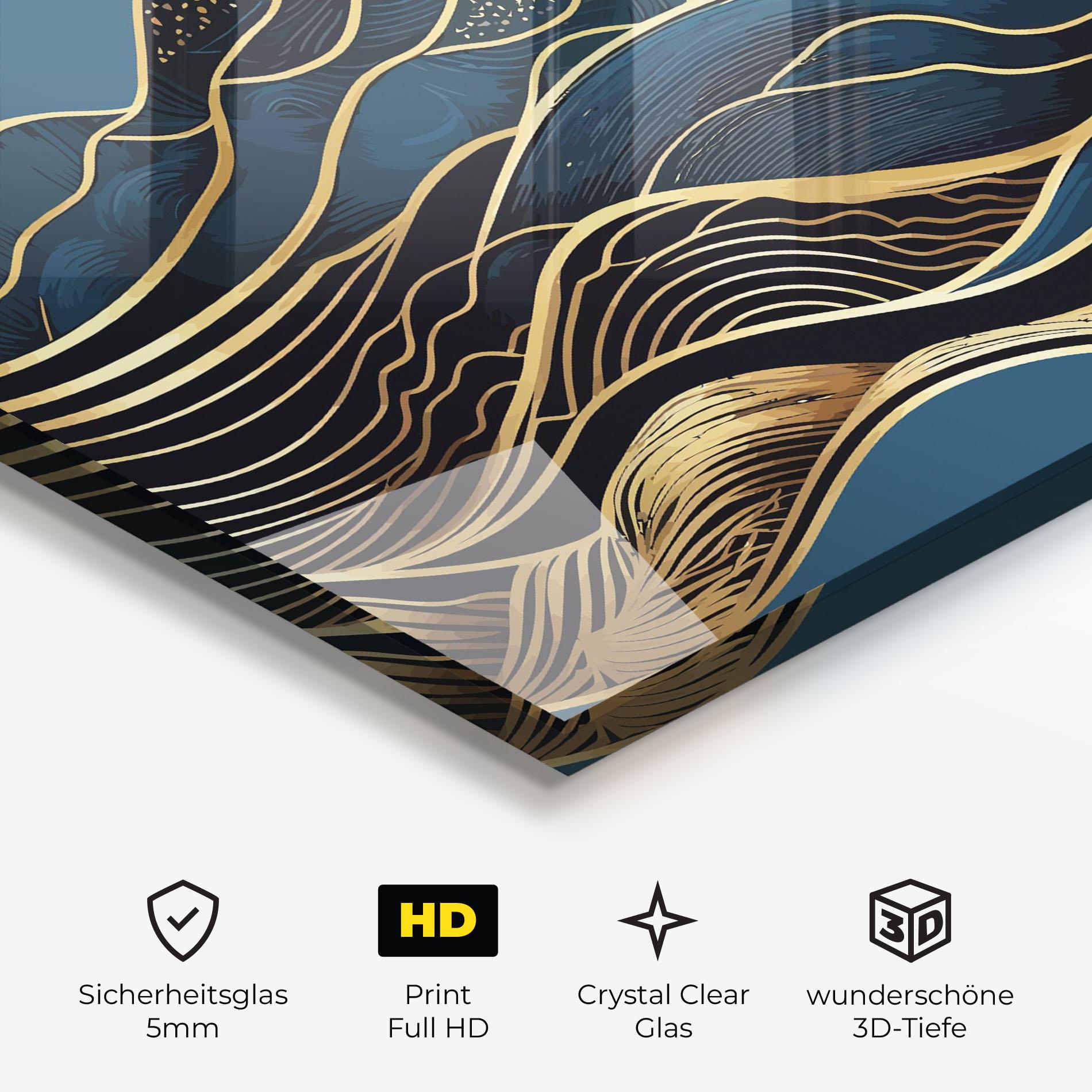 Glasbild Asiatic Blue Wave mockup 3