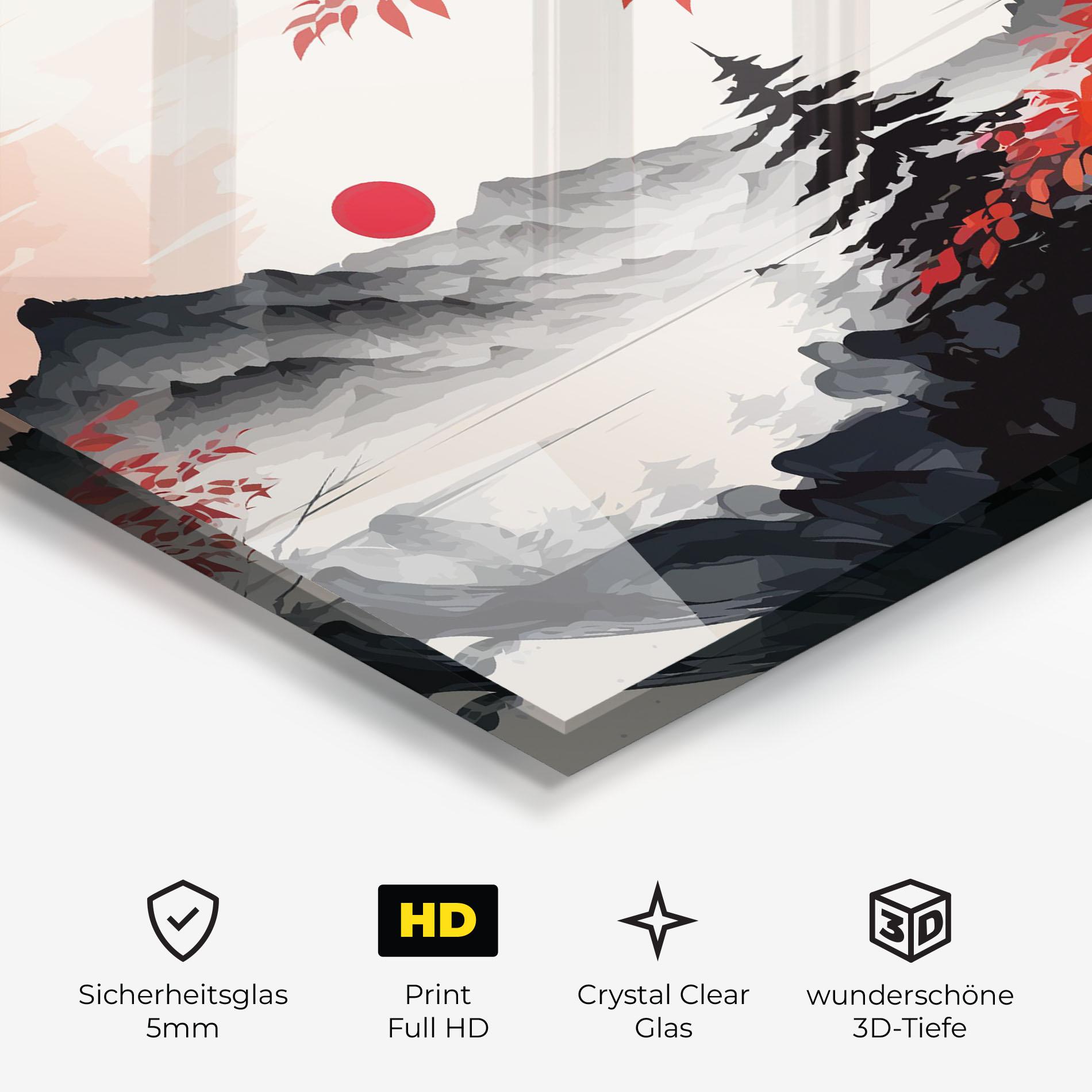 Glasbild Asiatic Grey Montain mockup 3