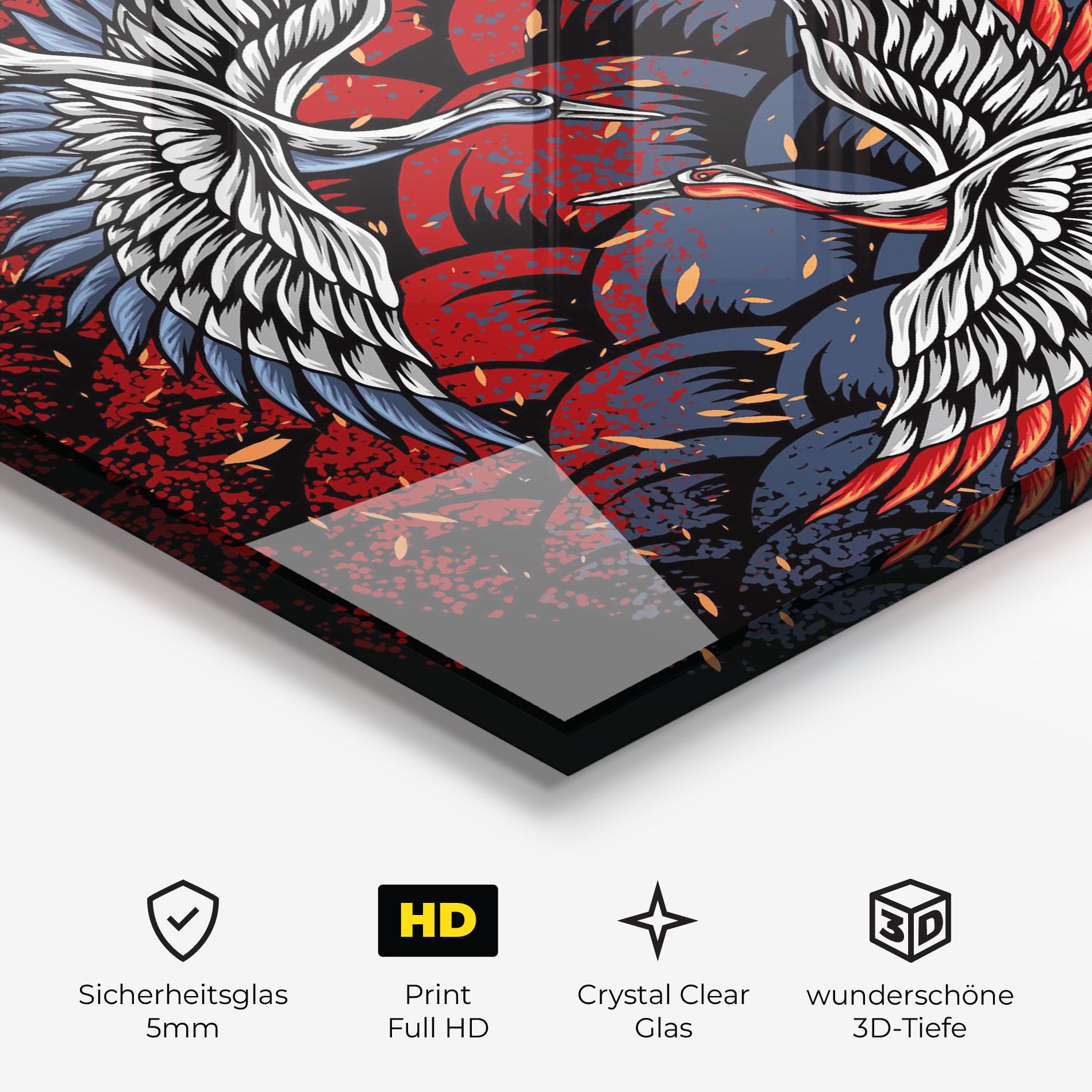 Glasbild Battlecranes mockup 3