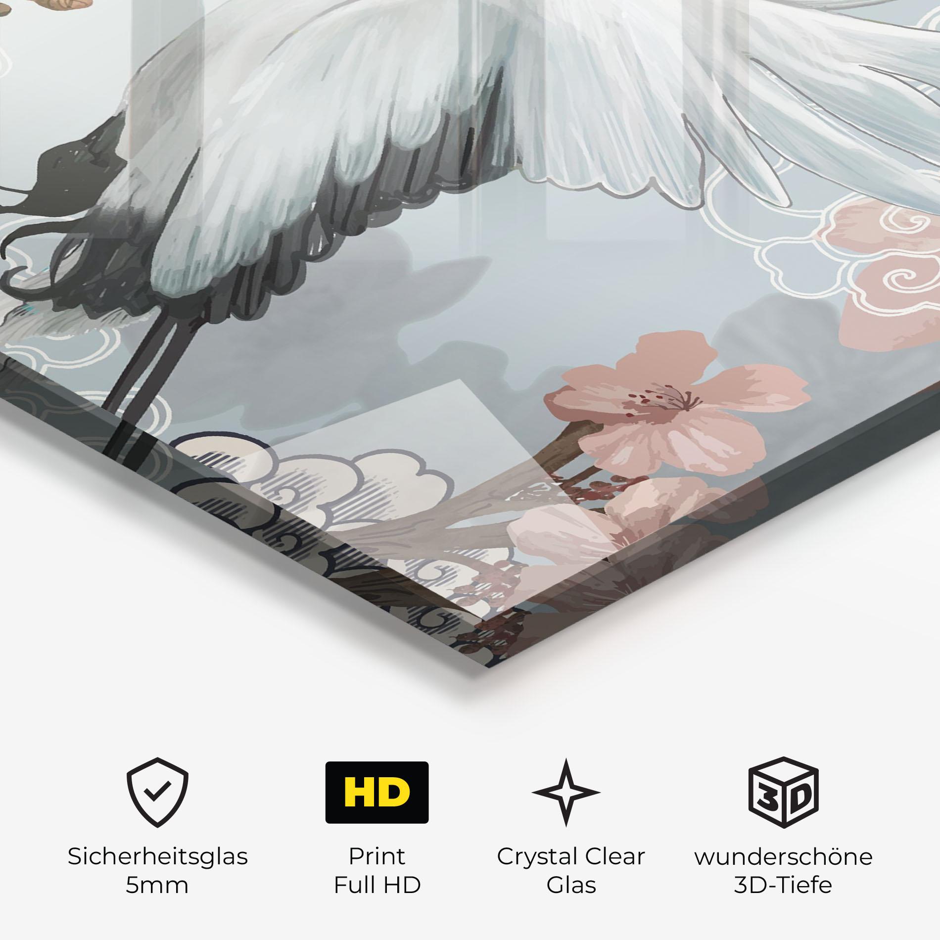 Glasbild Beautiful Asiatic Bird mockup 3