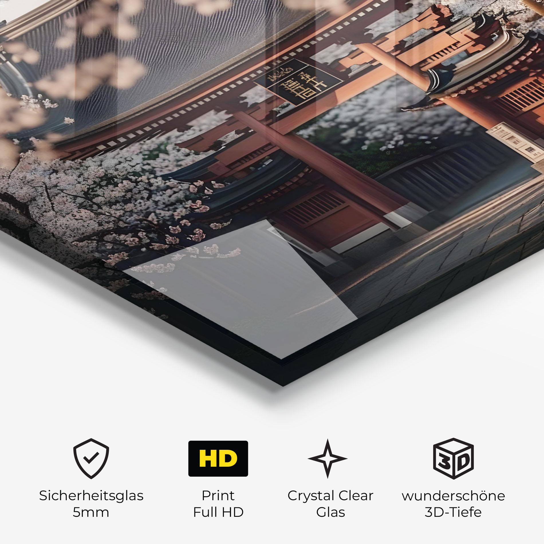 Glasbild Cherry Blossom Garden mockup 3